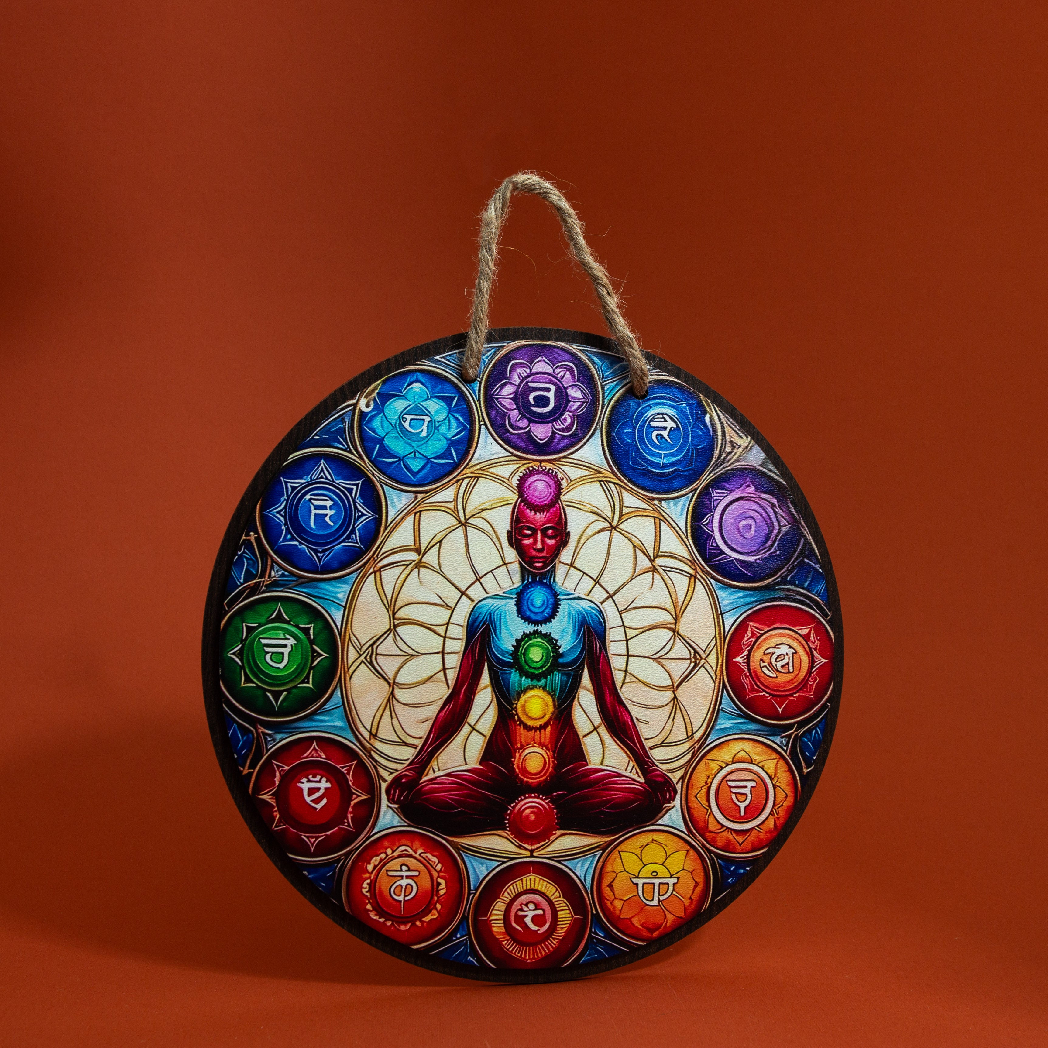 Chakra Mandala– Wooden Wall Hanging 21cm