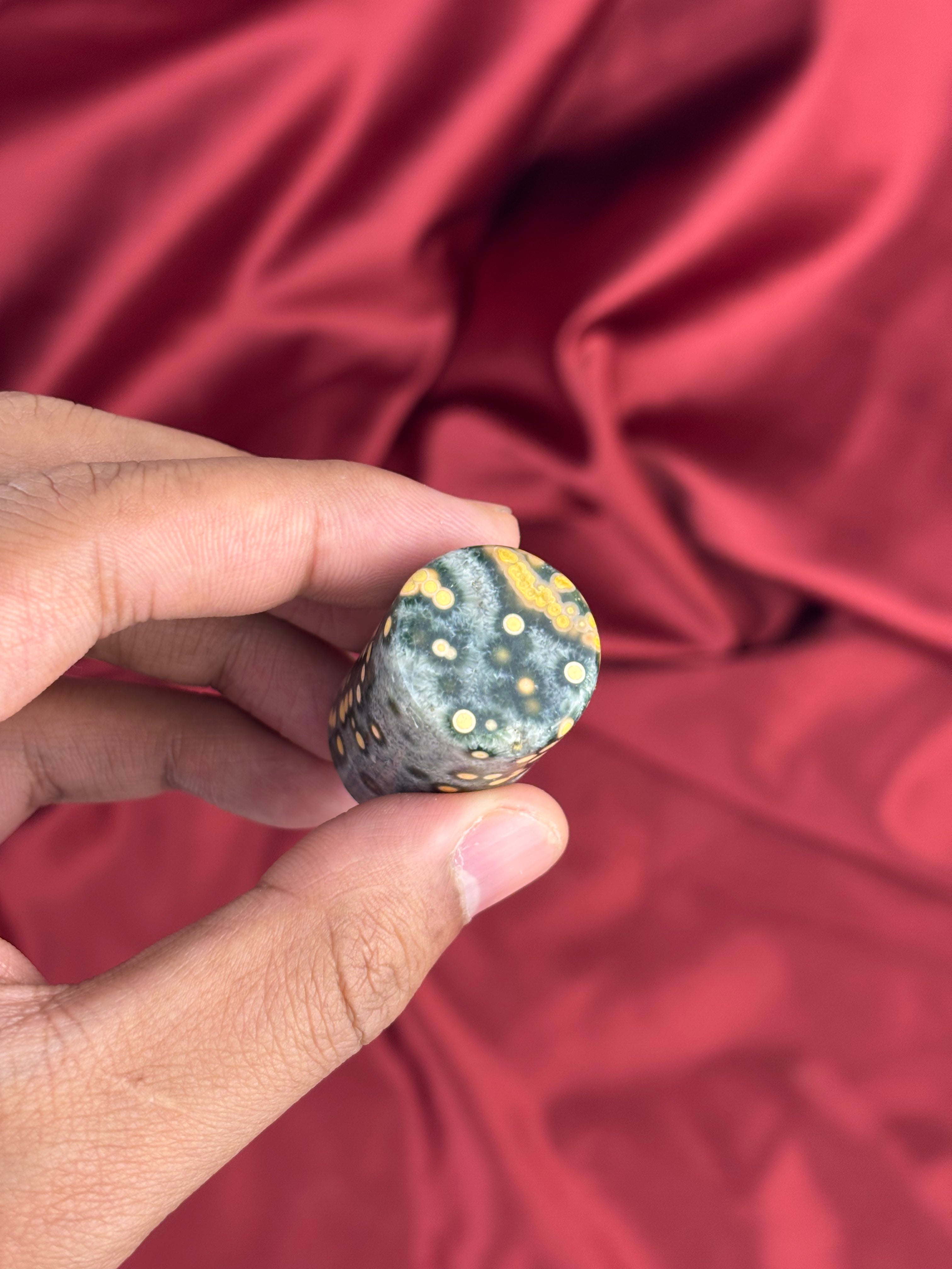 Óceán jáspis henger 3cm