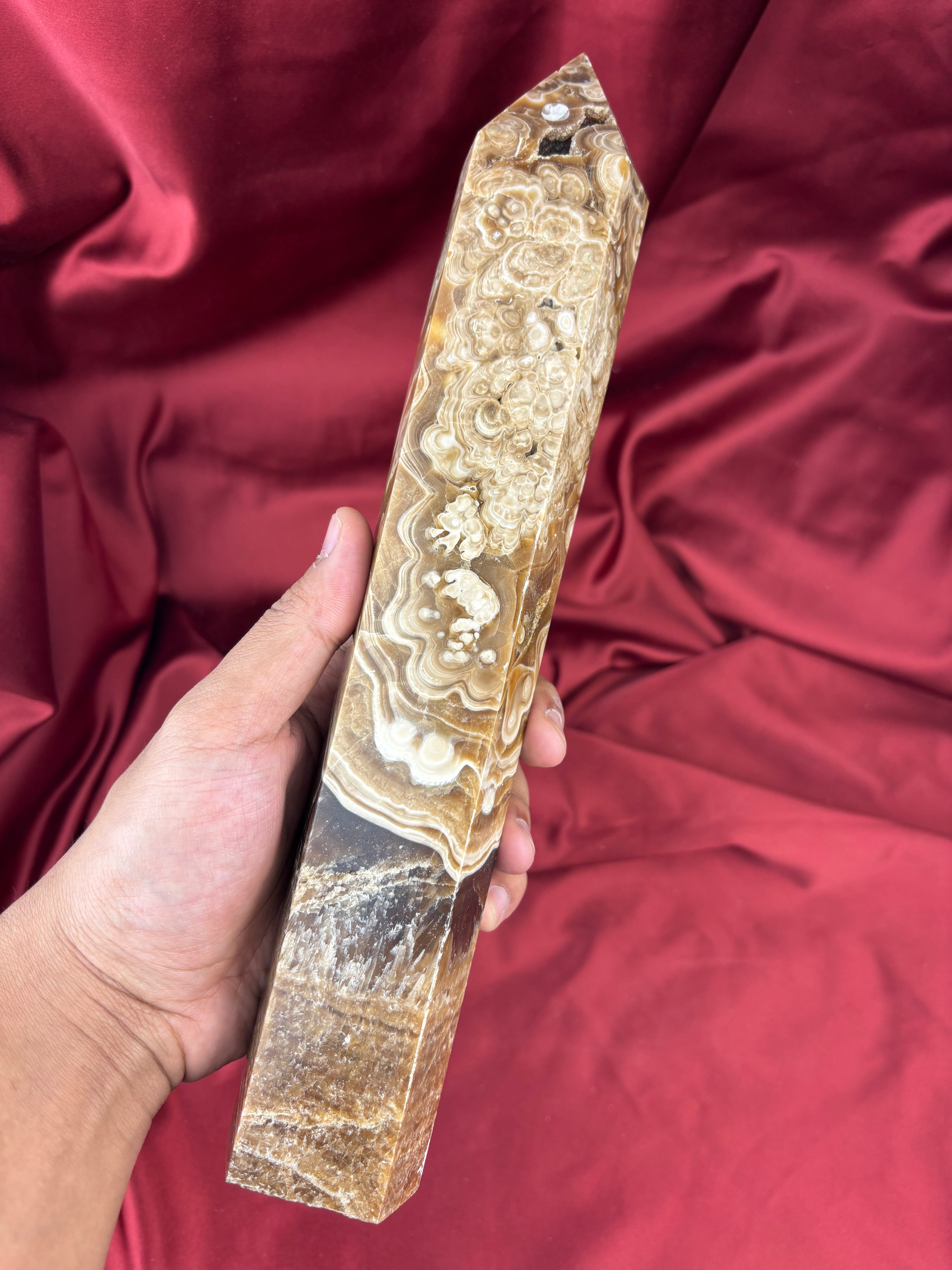 Amber Kalcit (Aragonit) 29cm Torony