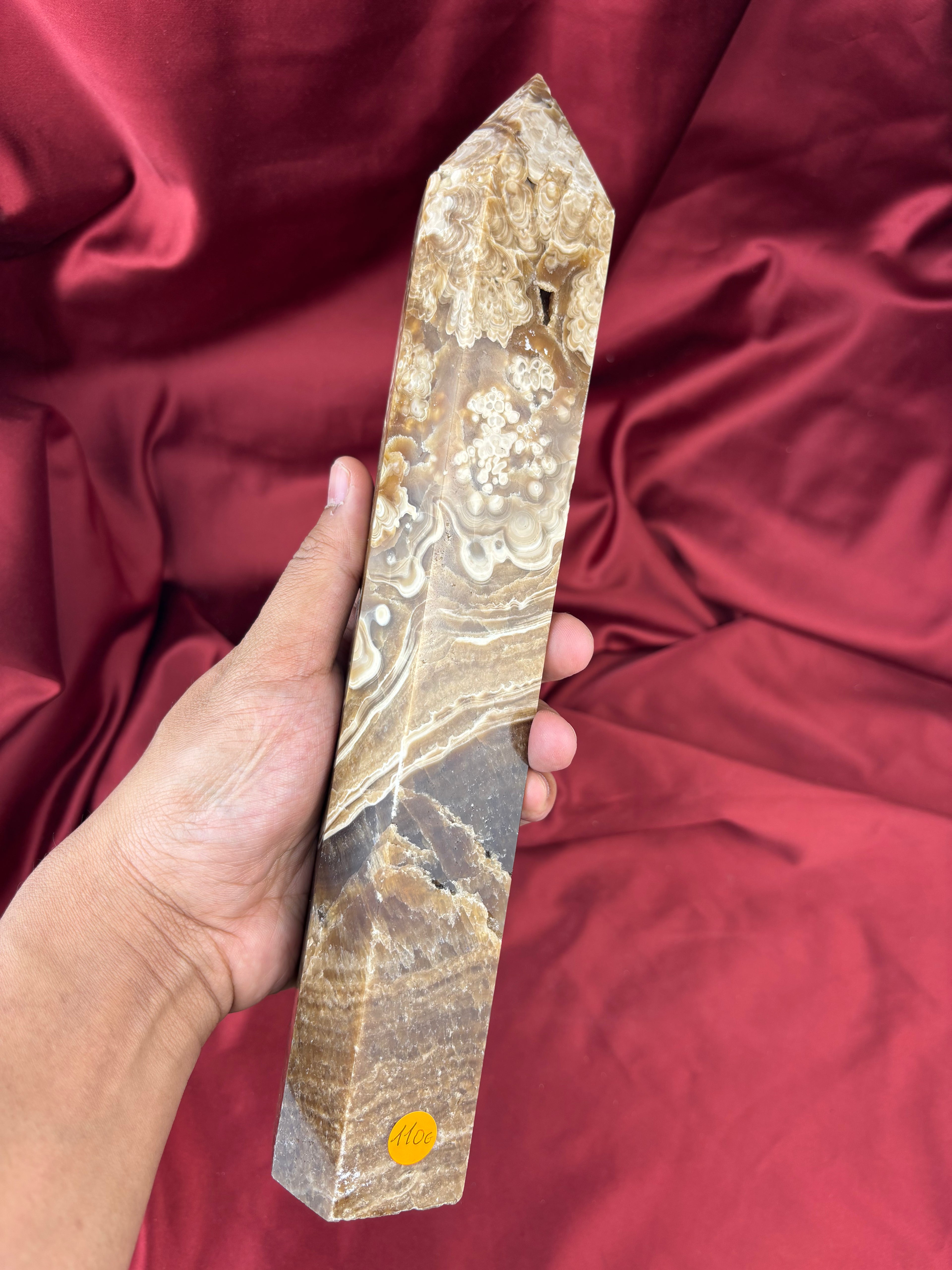 Amber Kalcit (Aragonit) 29cm Torony