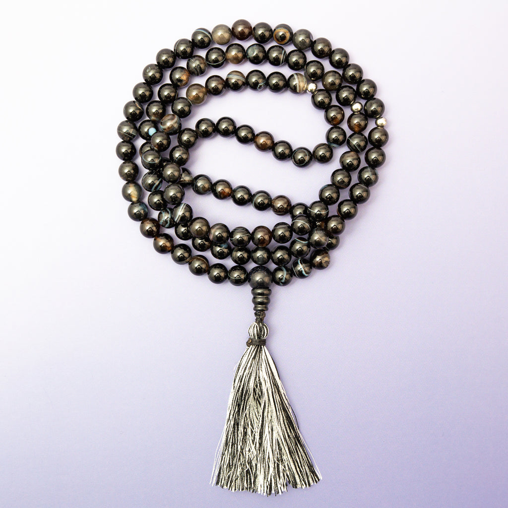 Black Agate Mala - 43cm