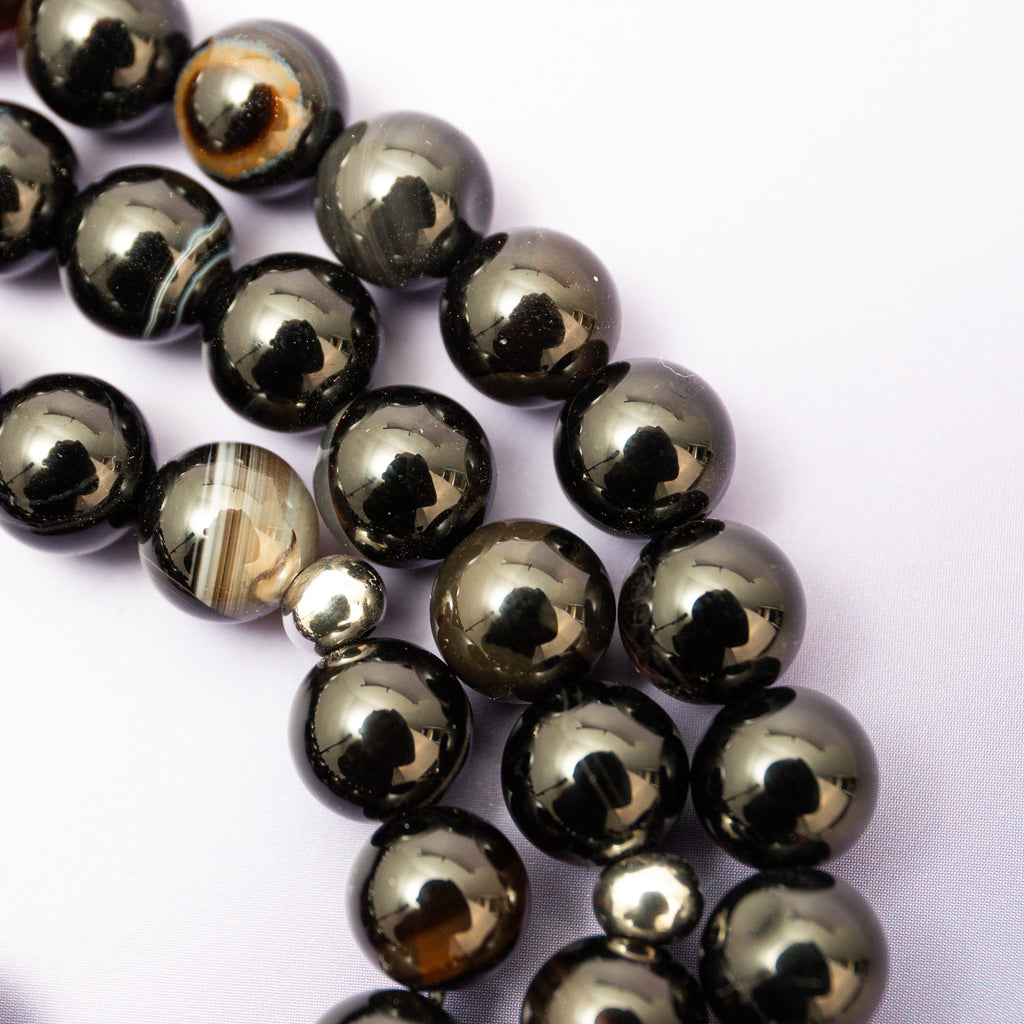 Black Agate Mala - 43cm