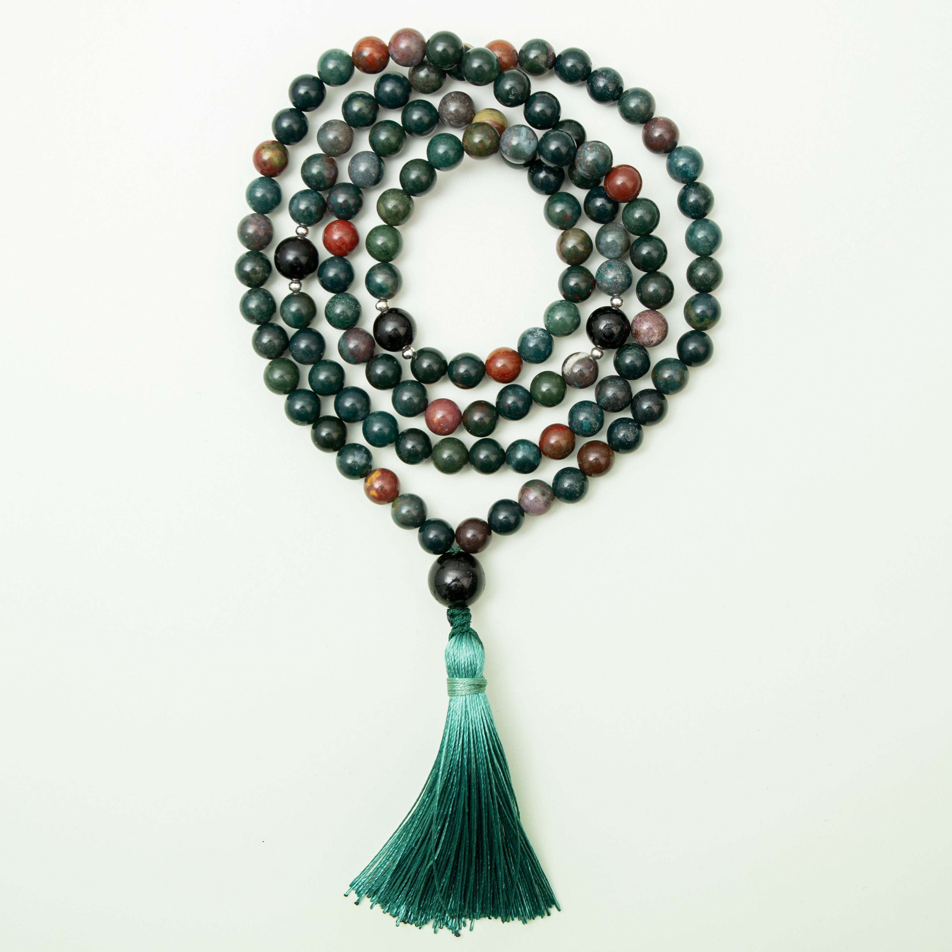Heliotrope & Black Tourmaline Mala - 46cm