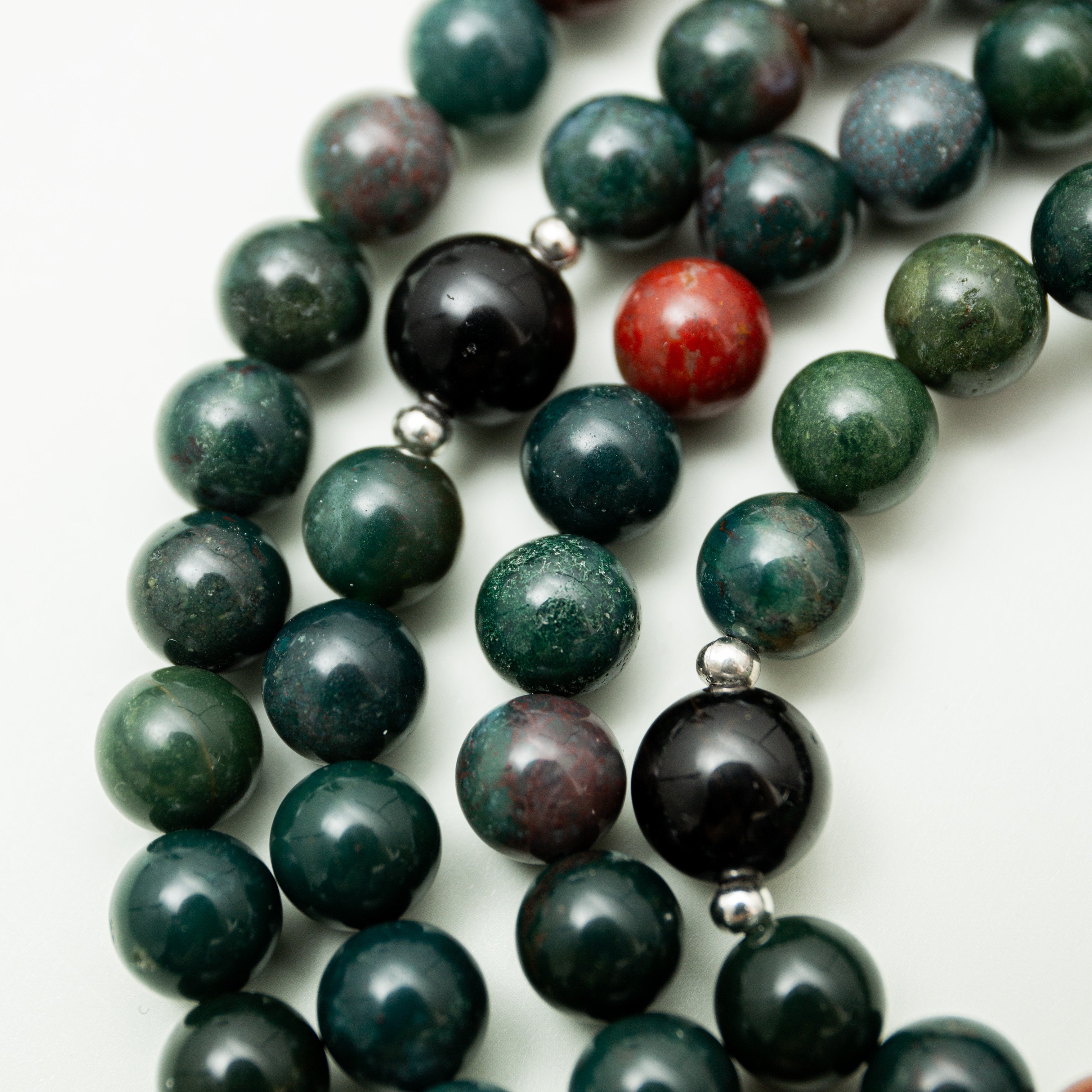 Heliotrope & Black Tourmaline Mala - 46cm