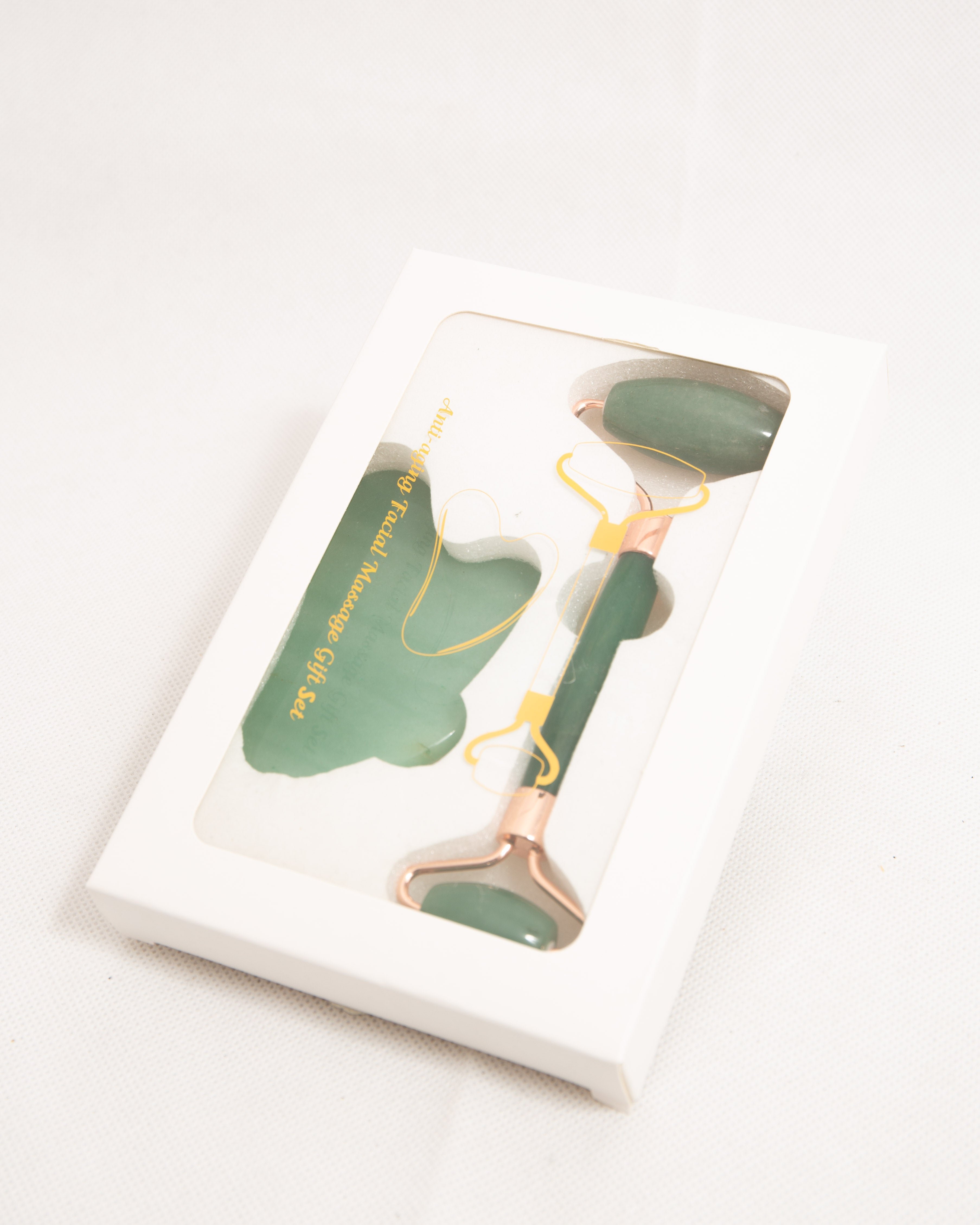 Anti-Aging Facial Massage Gift Set (Kristály Guasha és Roller)