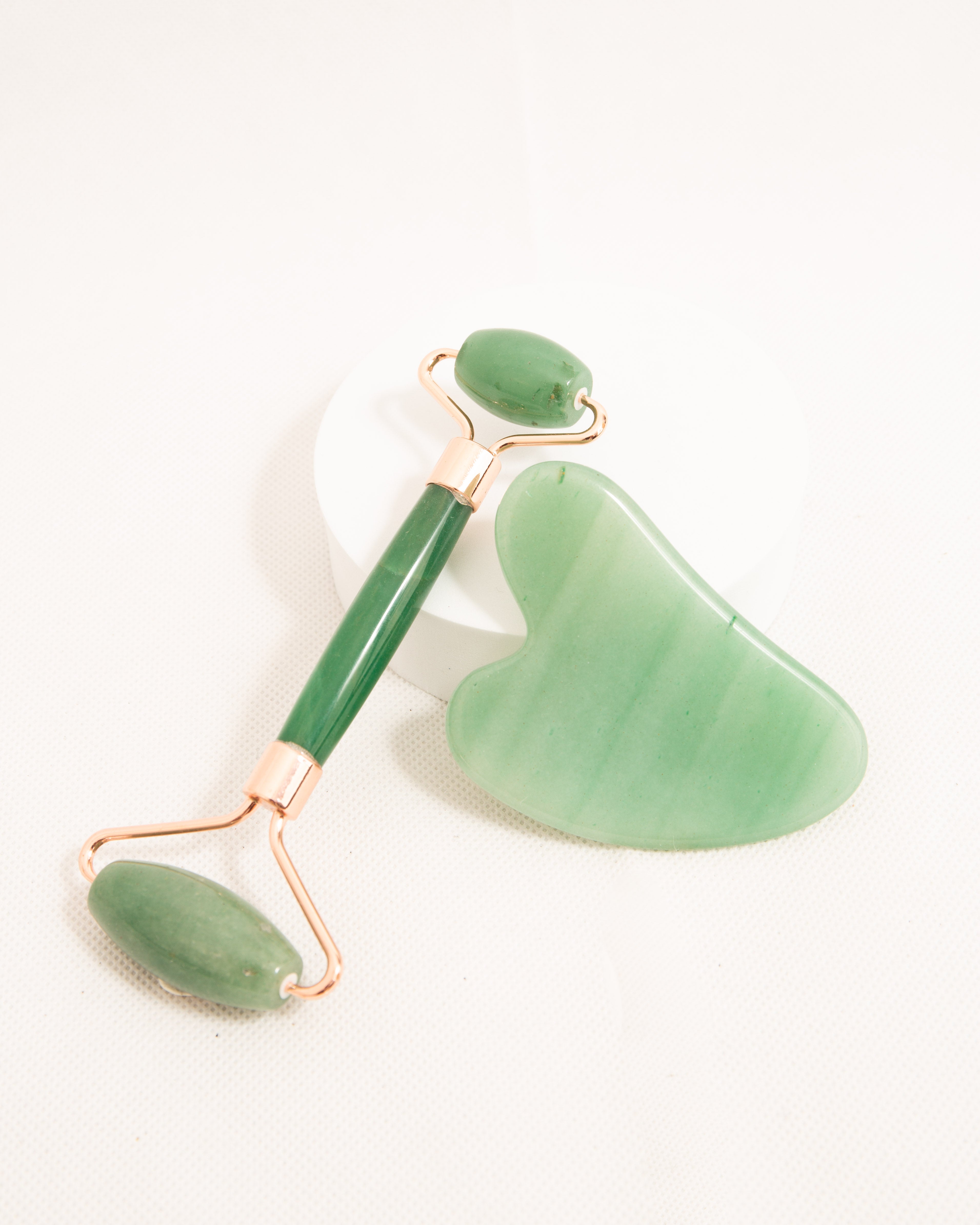 Anti-Aging Facial Massage Gift Set (Kristály Guasha és Roller) Aventurin