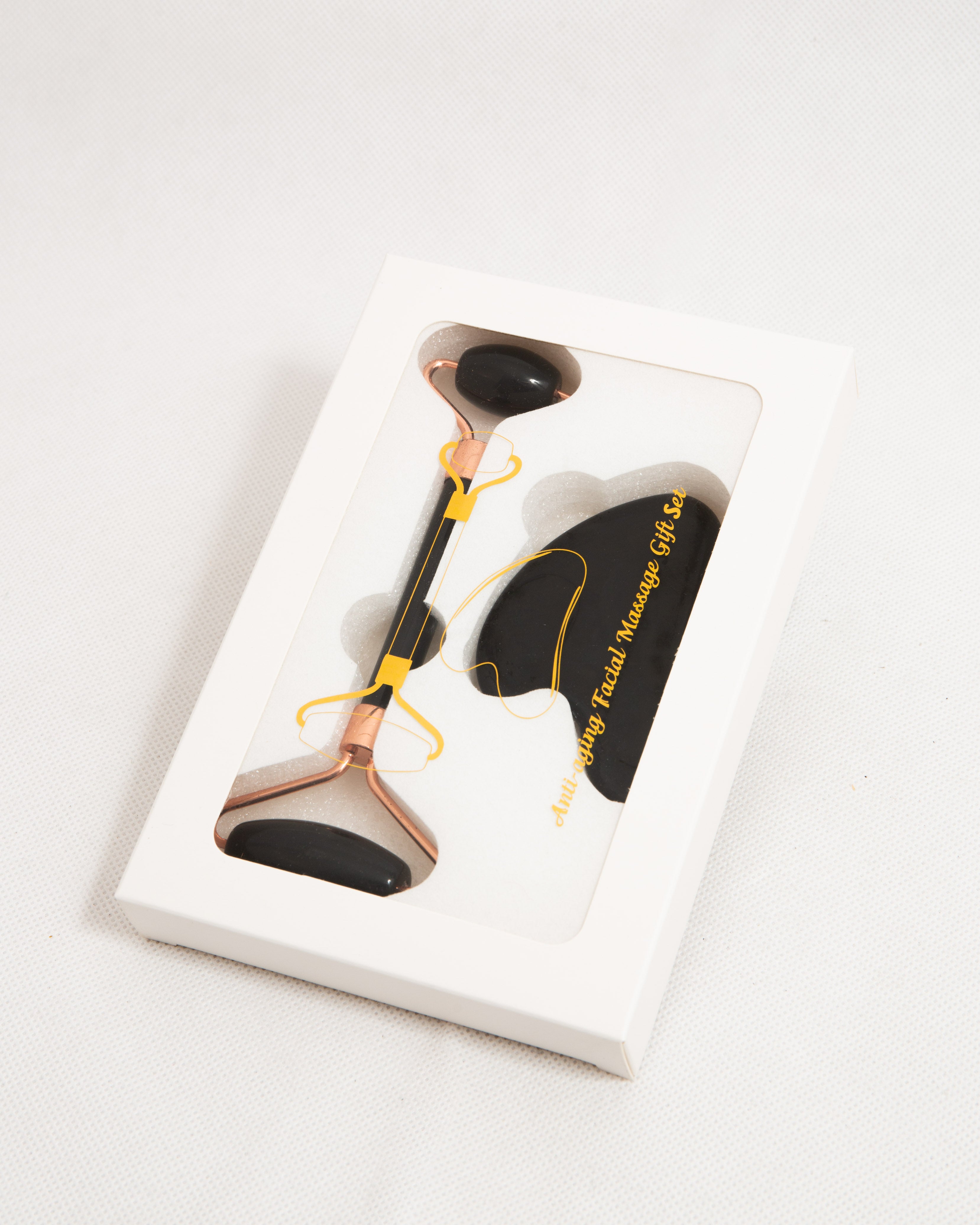Anti-Aging Facial Massage Gift Set (Kristály Guasha és Roller)
