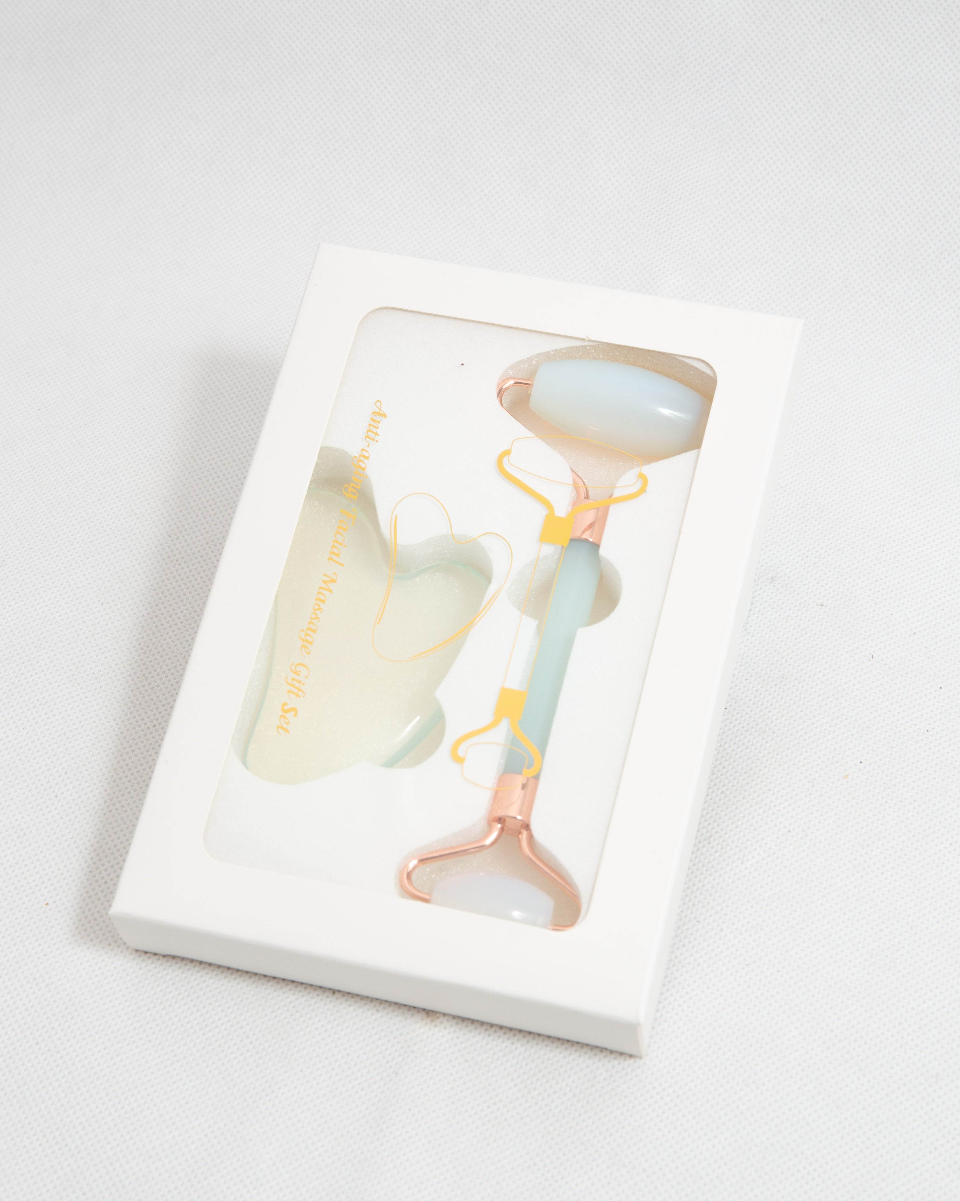 Anti-Aging Facial Massage Gift Set (Kristály Guasha és Roller)