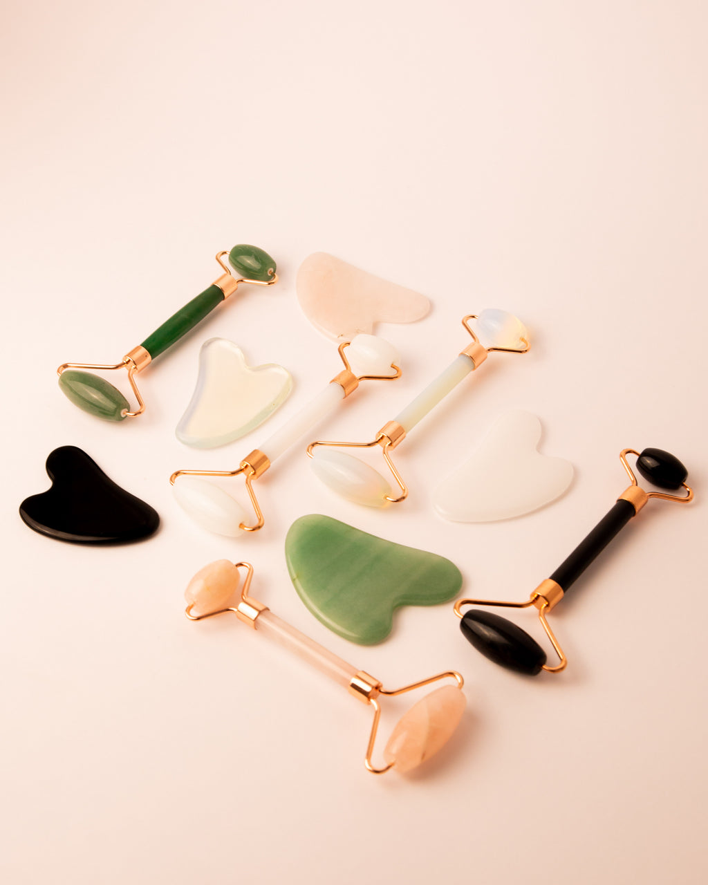 Anti-Aging Facial Massage Gift Set (Kristály Guasha és Roller)