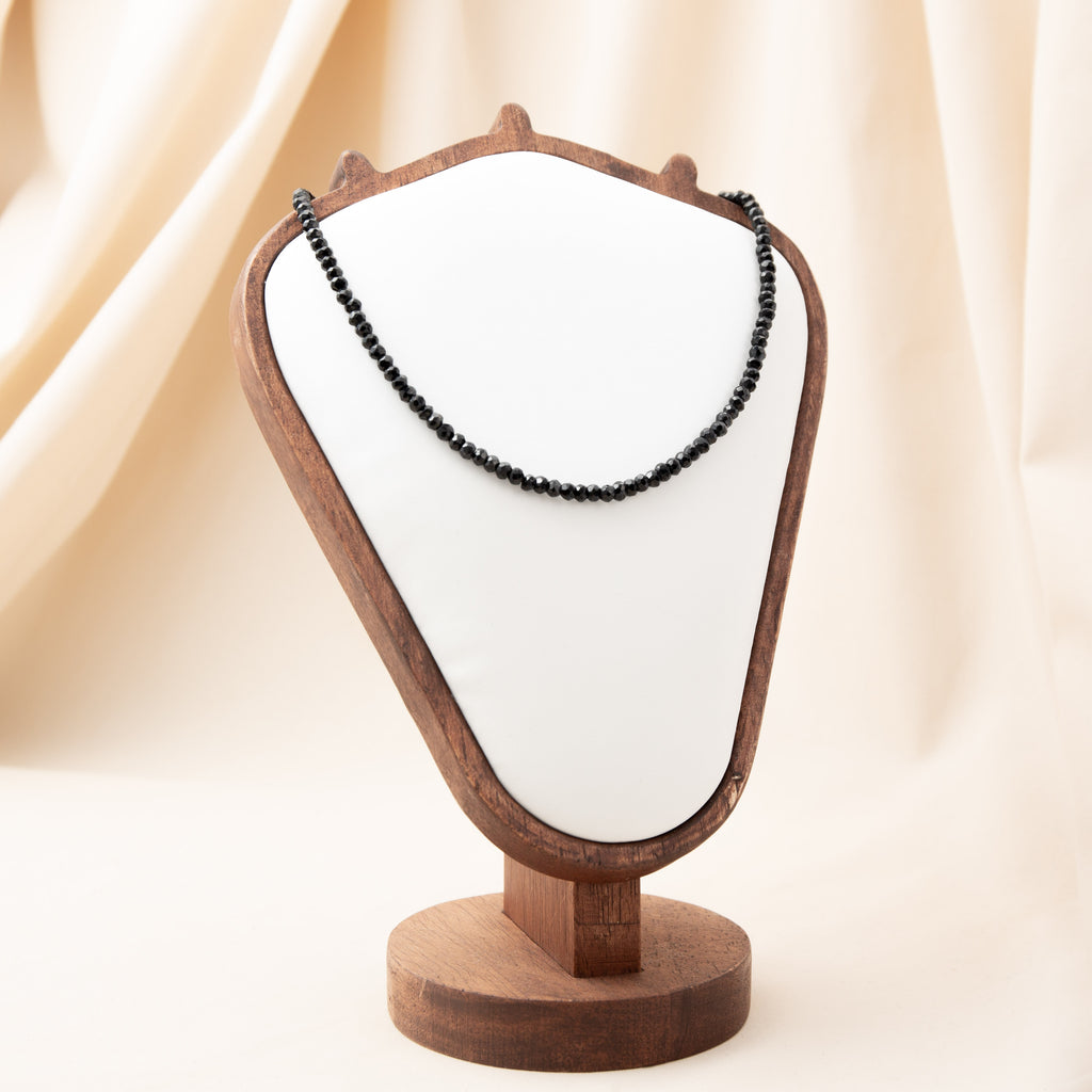 Nyaklánc - Fekete Spinell  37cm 2mm