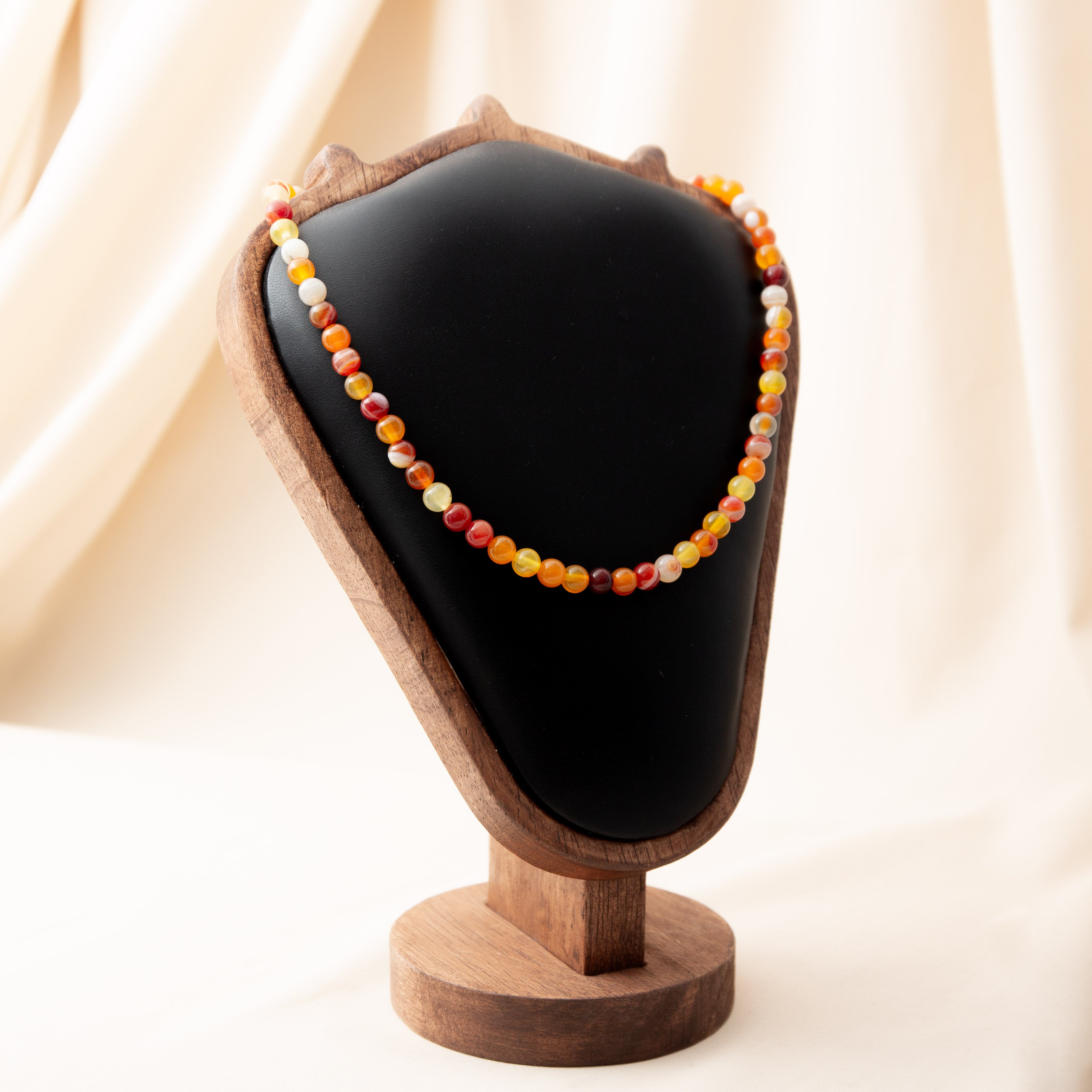 Nyaklánc - Színes achát 42cm 6mm