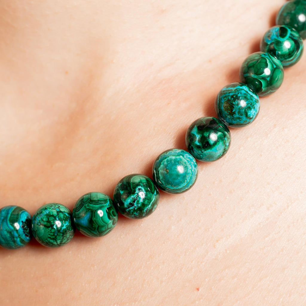 Malachite Chrysocolla Necklace - 44cm/10mm