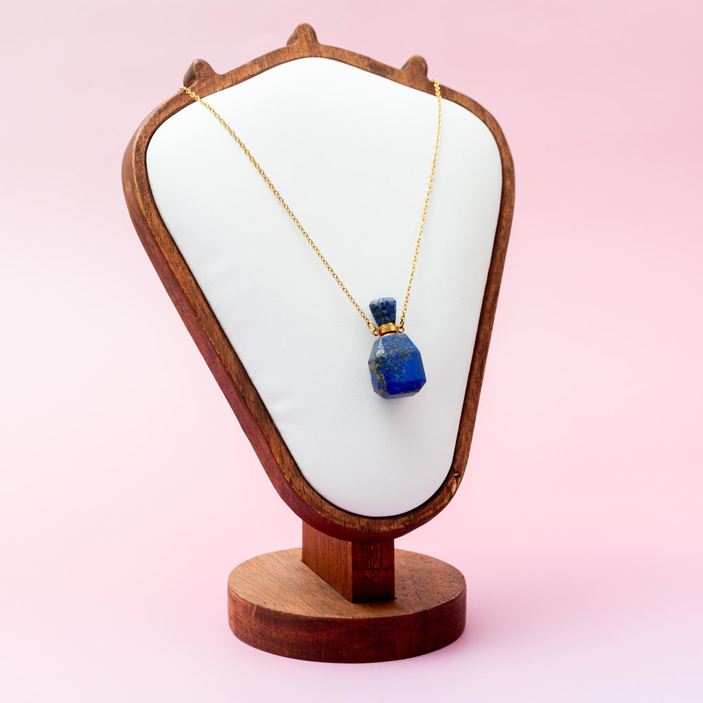 Lapis Lazurit Perfume Bottle Necklace - 50cm