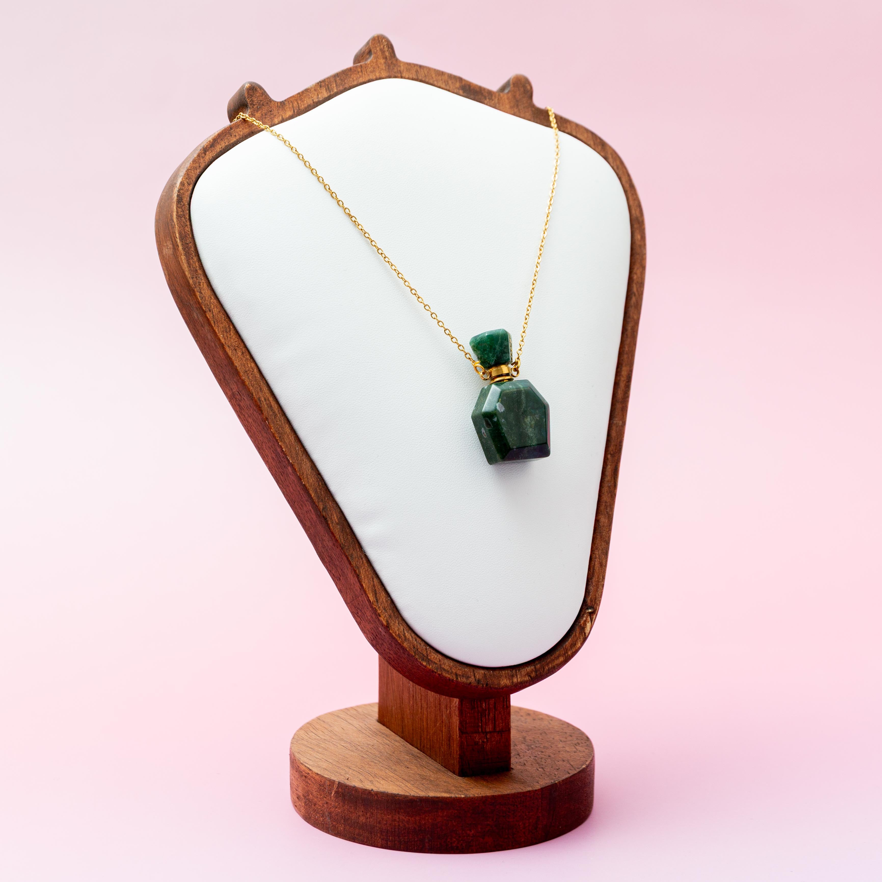 Indian Agate Perfume Bottle Necklace - 50cm