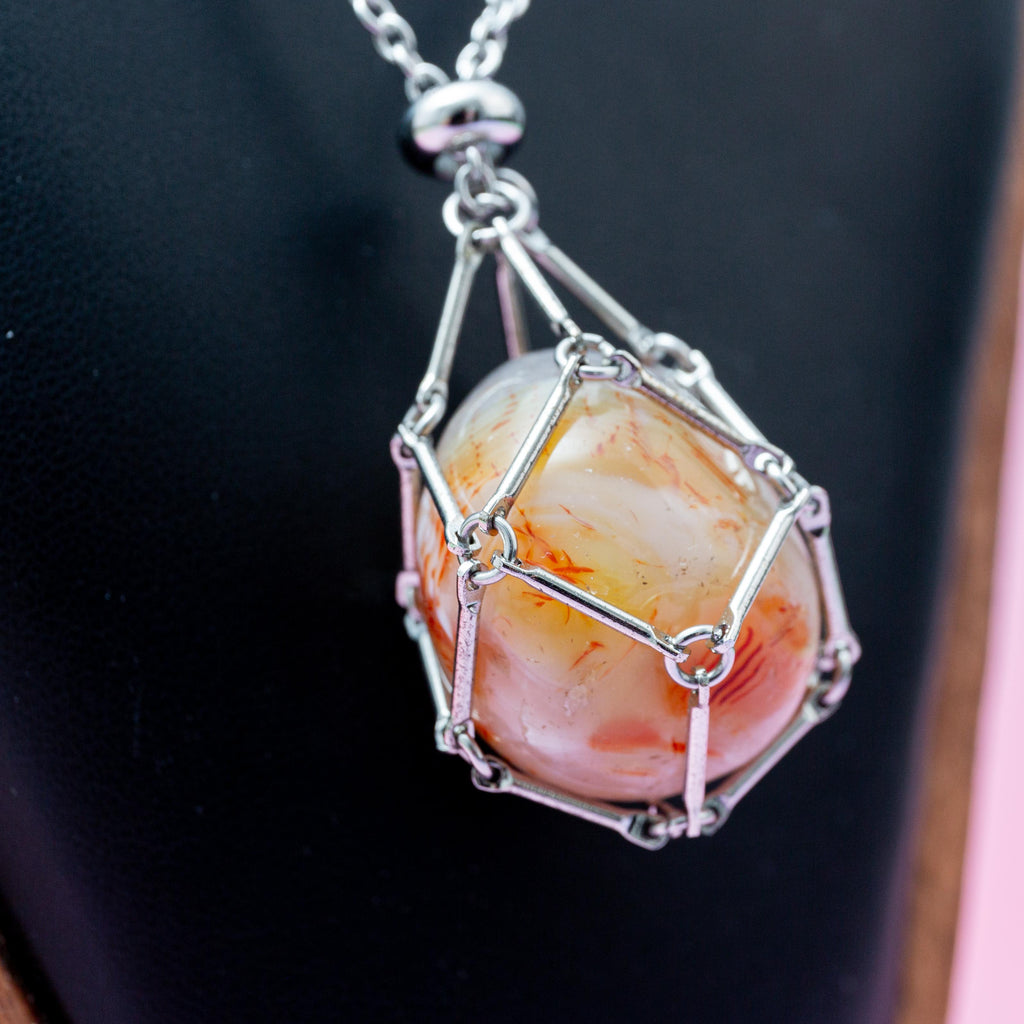 Agate in Net Necklace - 60cm