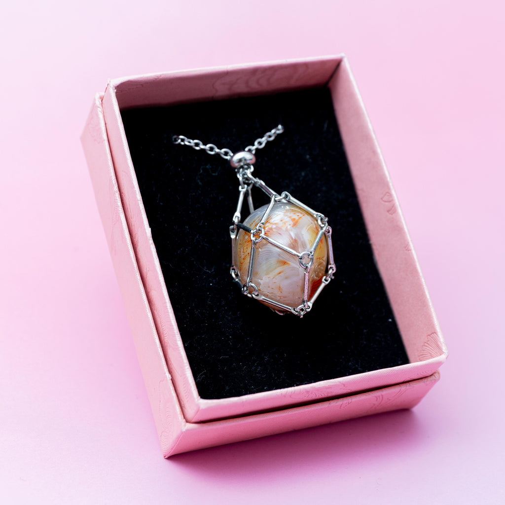 Agate in Net Necklace - 60cm