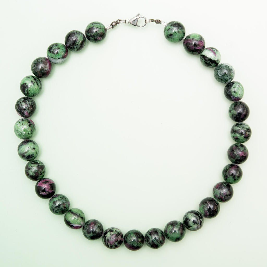 Ruby Zoisite Necklace - 44cm/15mm