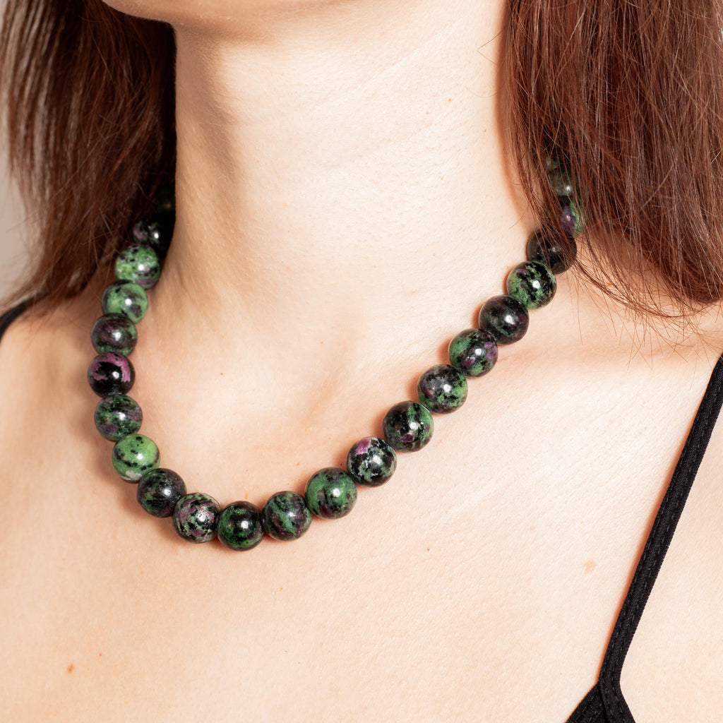 Ruby Zoisite Necklace - 44cm/15mm