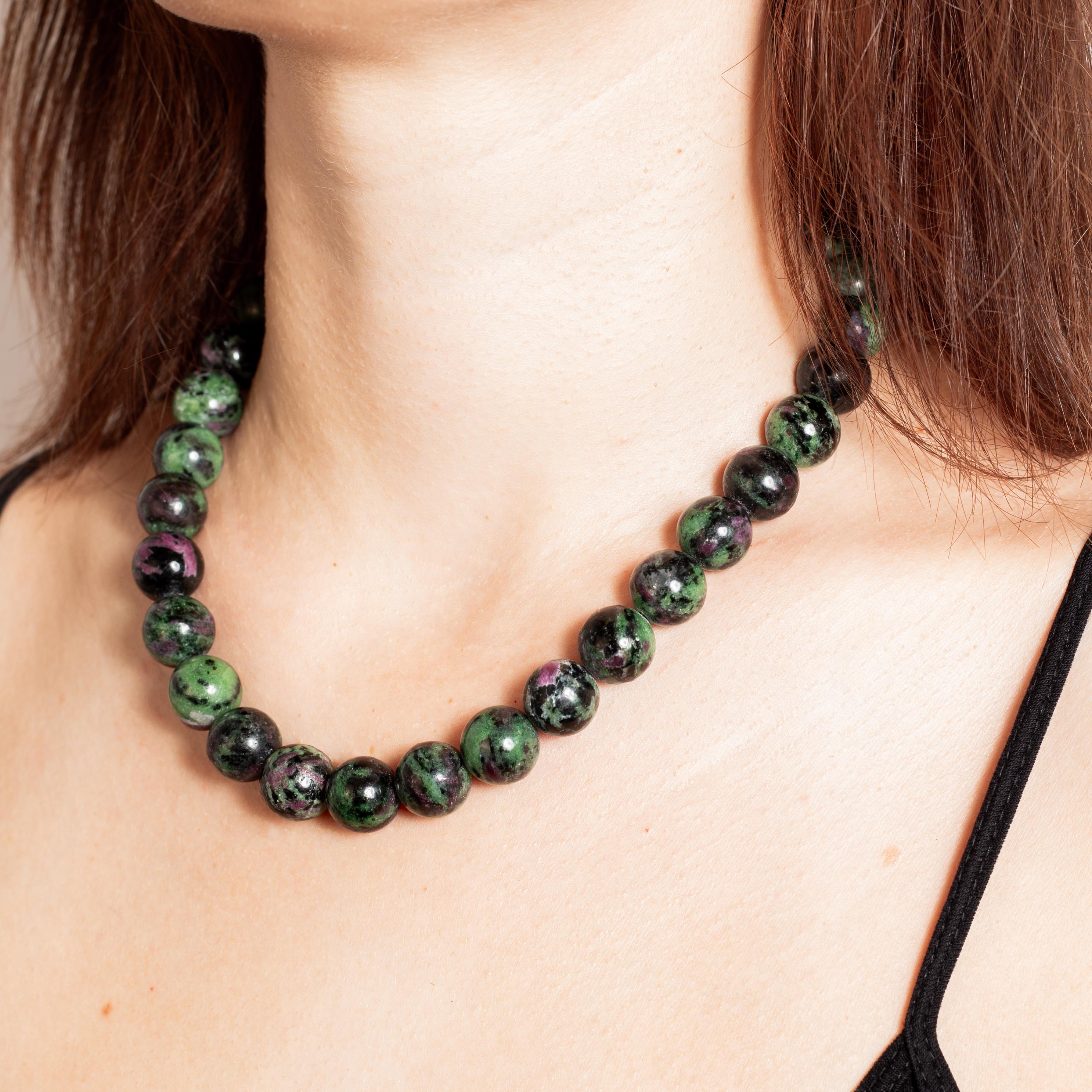 Ruby Zoisite Necklace - 44cm/15mm