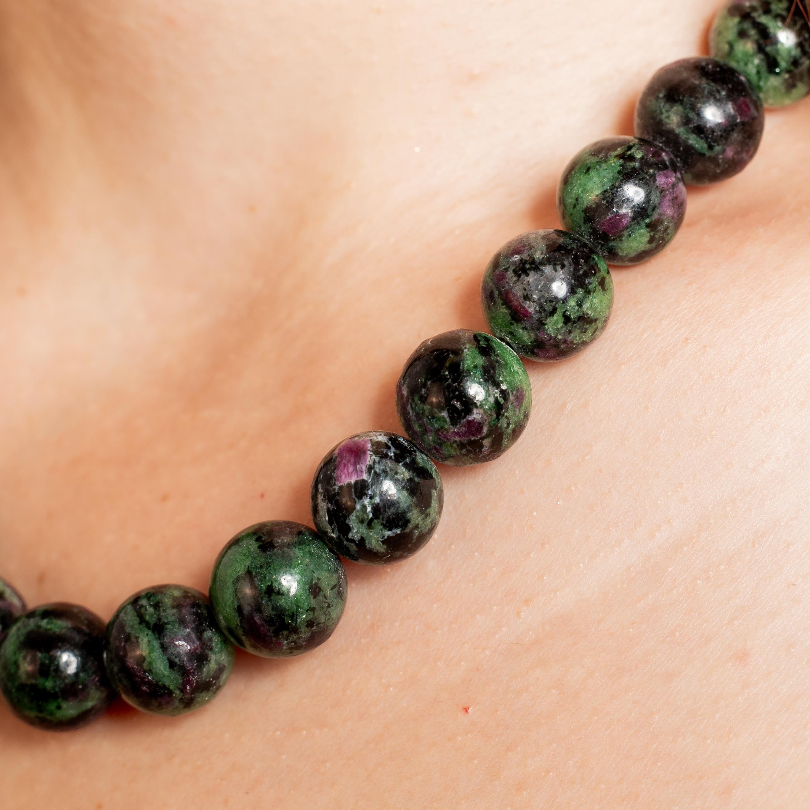 Ruby Zoisite Necklace - 44cm/15mm