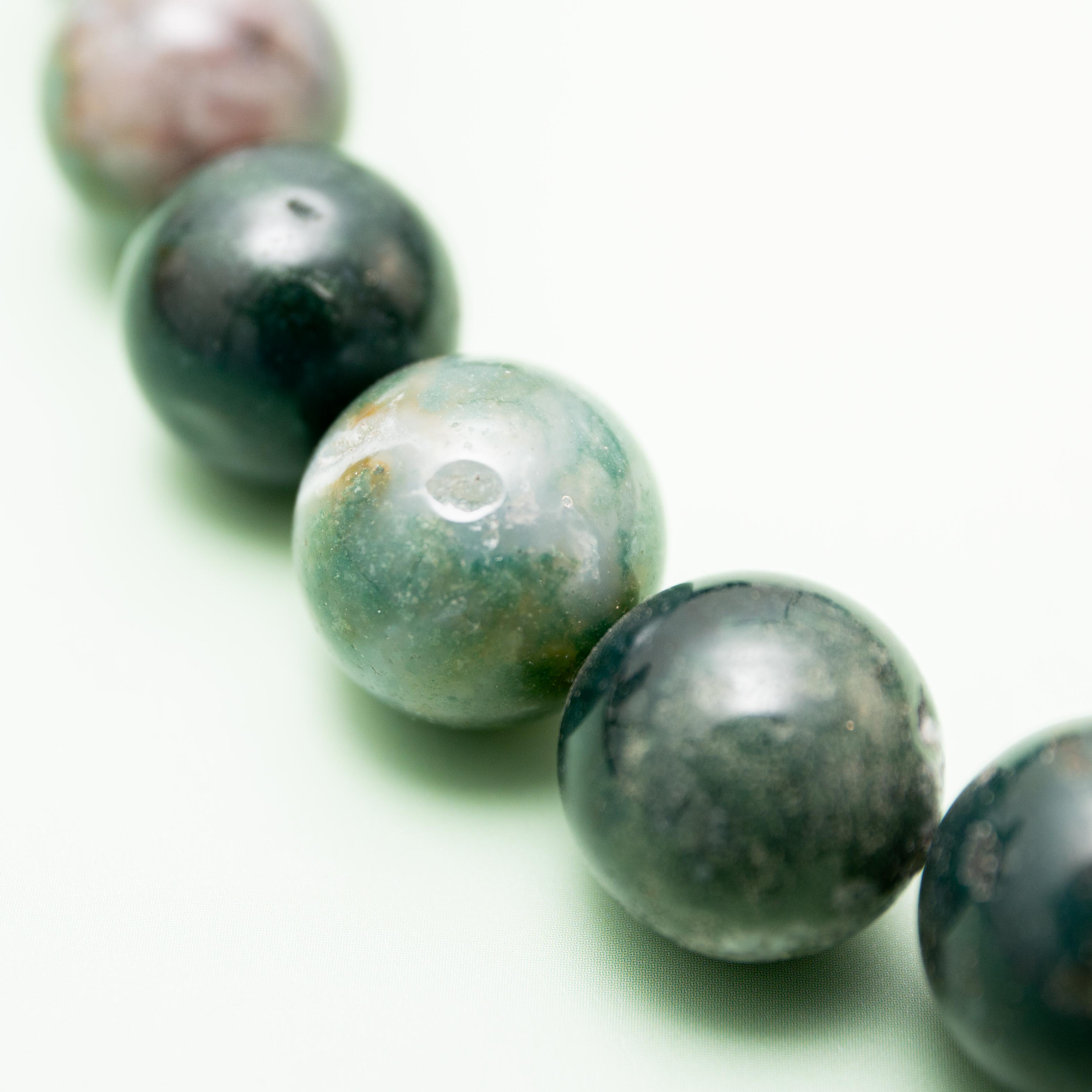 Moss agate Necklace - 42cm/15mm
