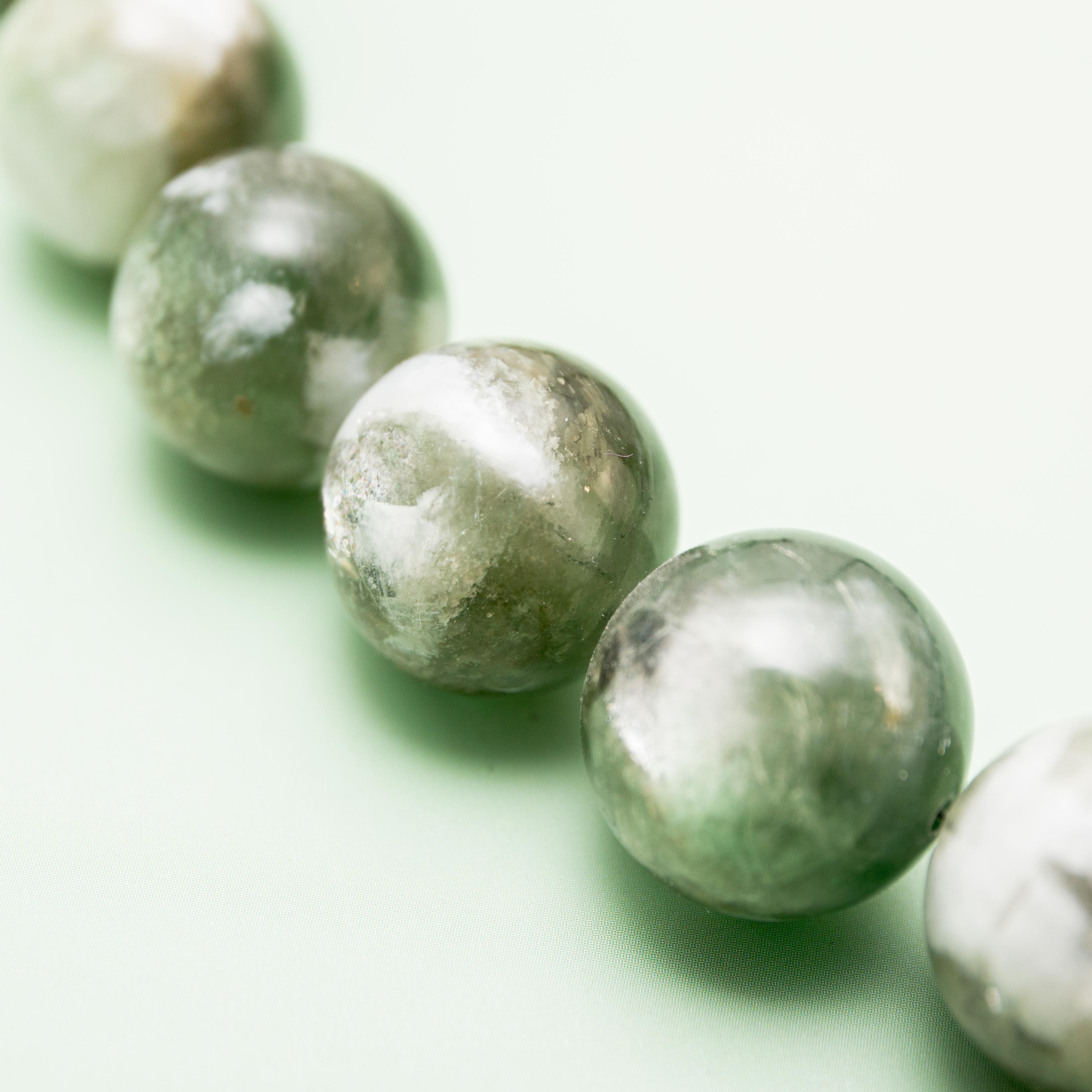 Green Lepidolite Necklace - 47cm-52cm/15mm