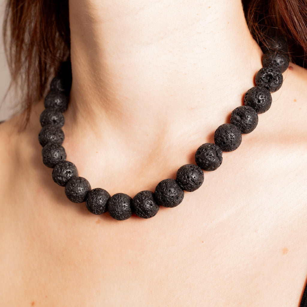Lava Stone Necklace - 42cm/11mm