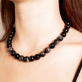 Silver Obsidian Necklace - 42cm/10mm
