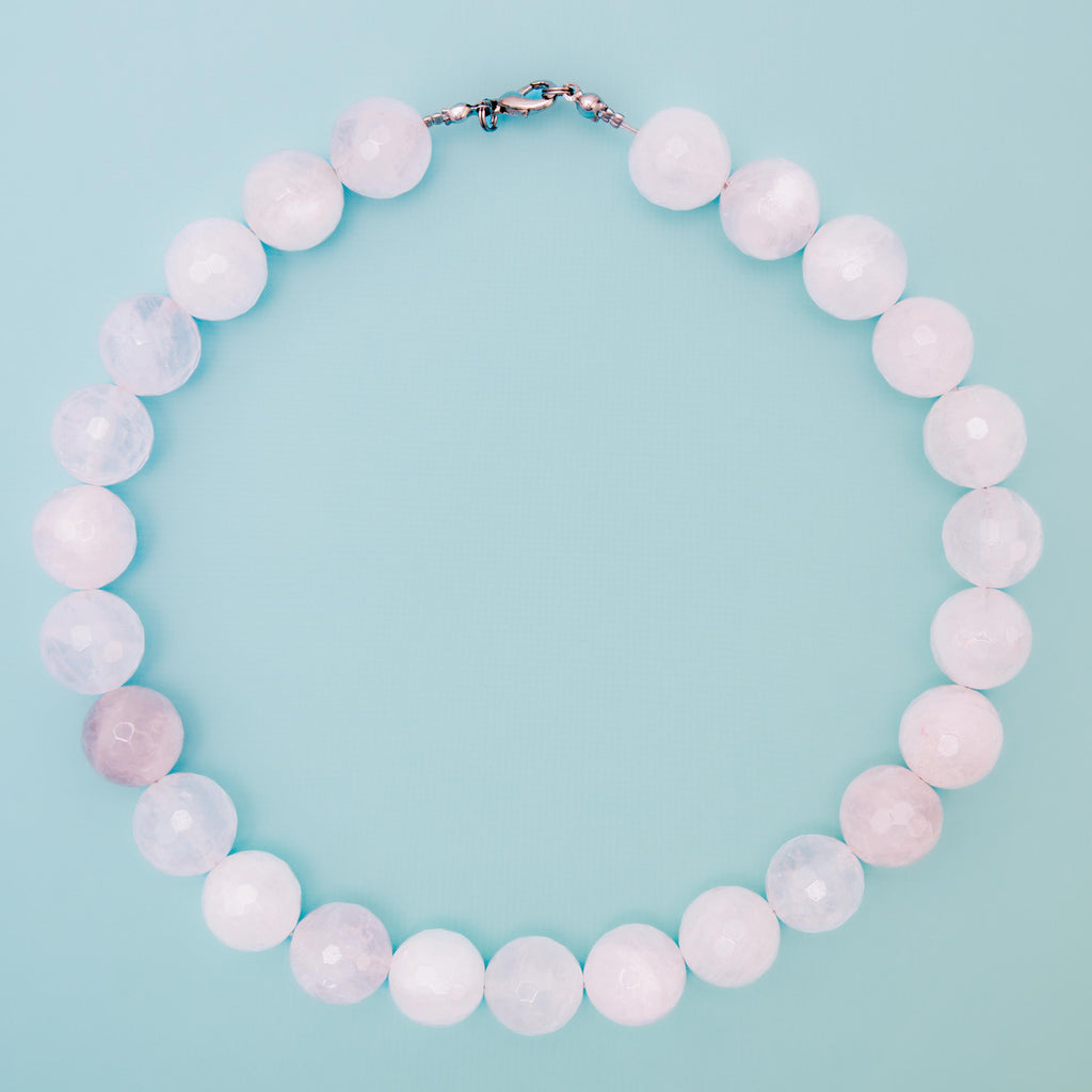 Rose Quartz Necklace - 43cm/15mm (Facet)