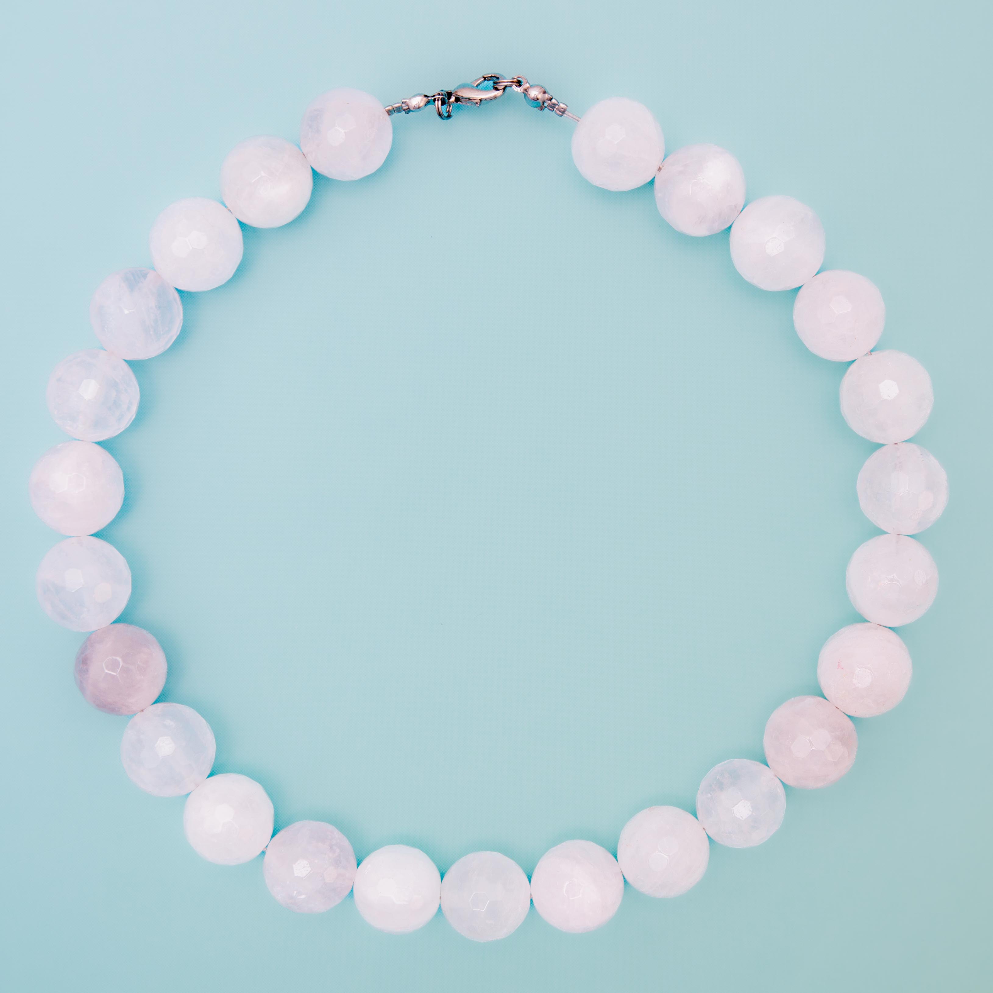 Rose Quartz Necklace - 43cm/15mm (Facet)