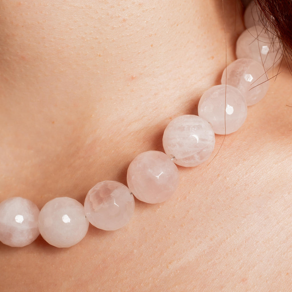 Rose Quartz Necklace - 43cm/15mm (Facet)