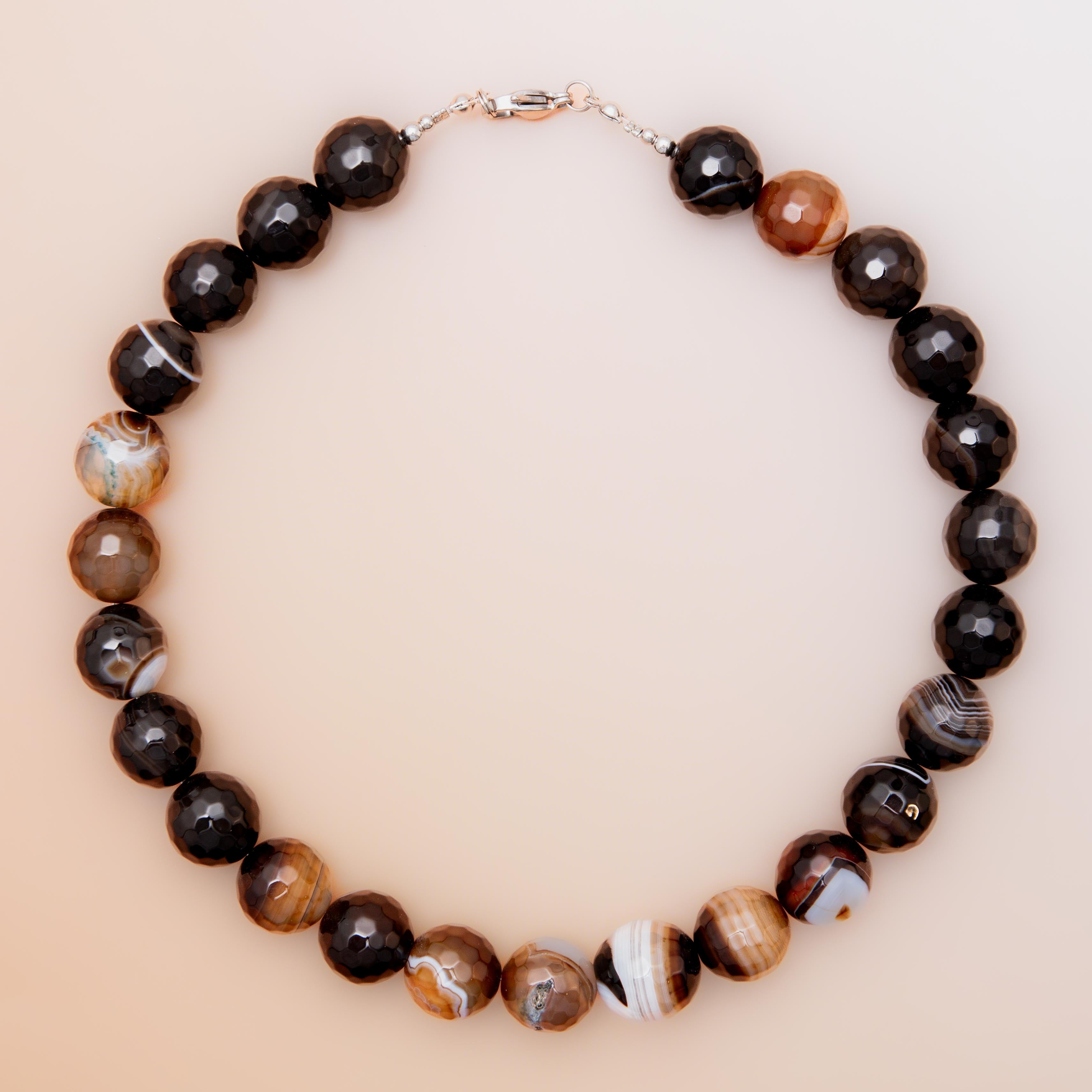 Agate Necklace - 45cm15mm (Faset)