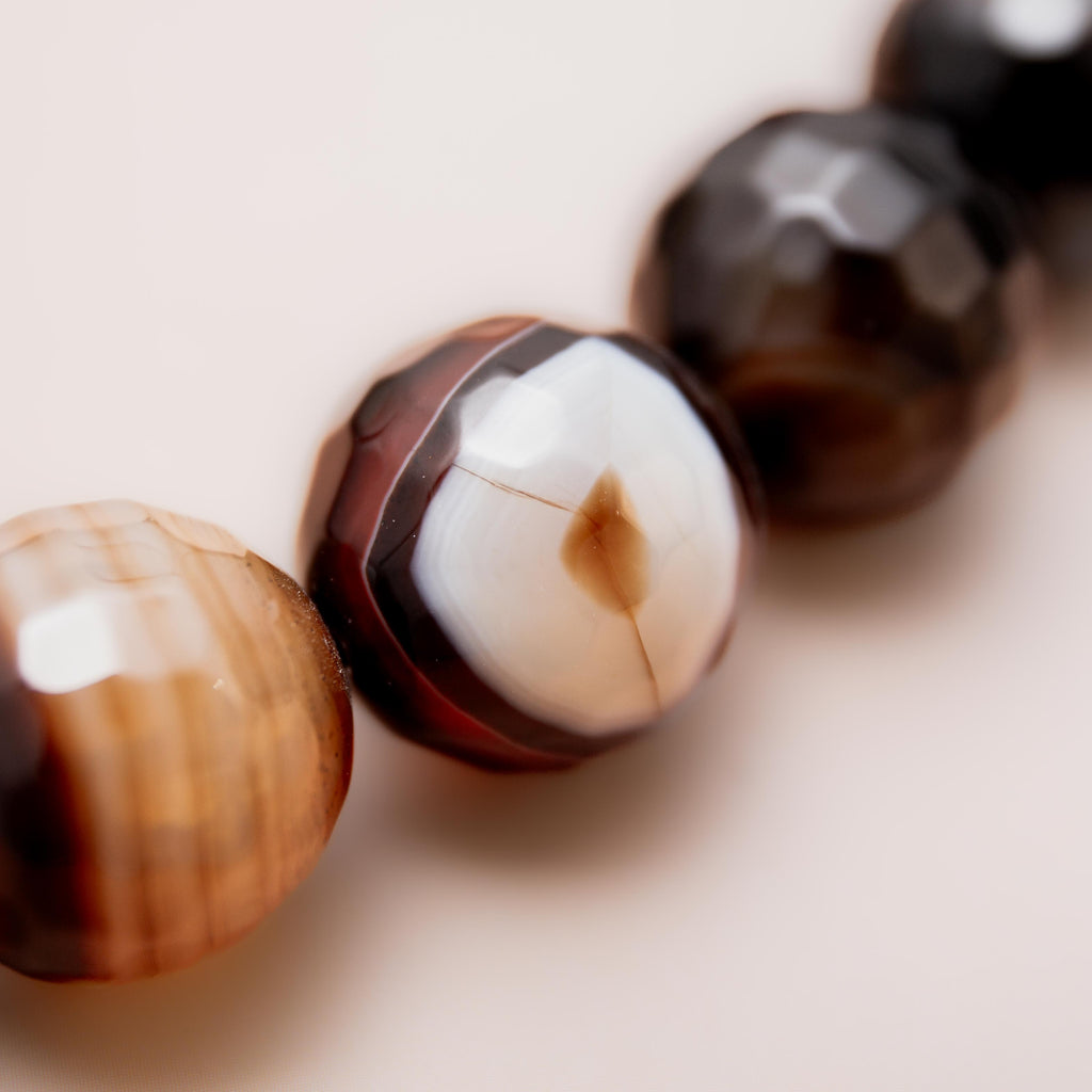 Agate Necklace - 45cm15mm (Faset)