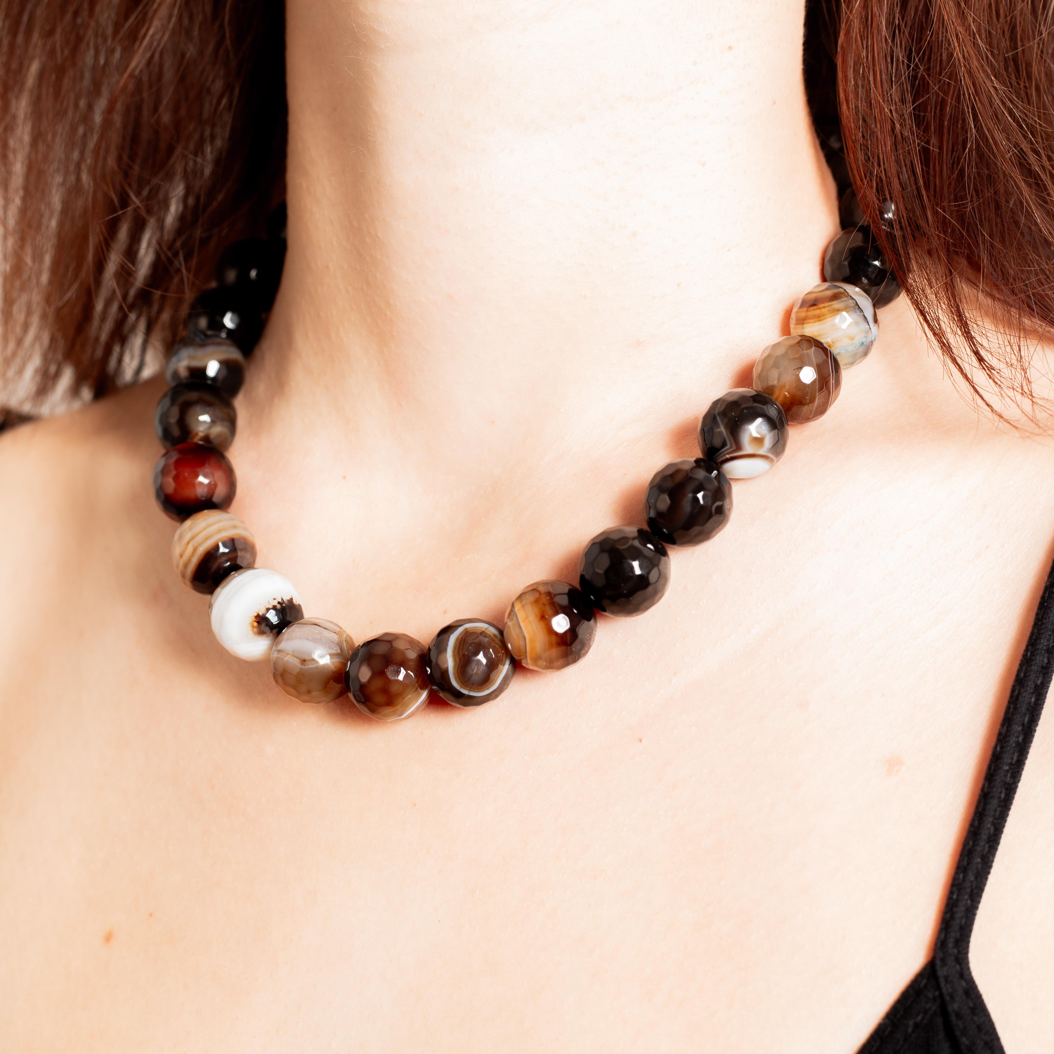 Agate Necklace - 45cm15mm (Faset)