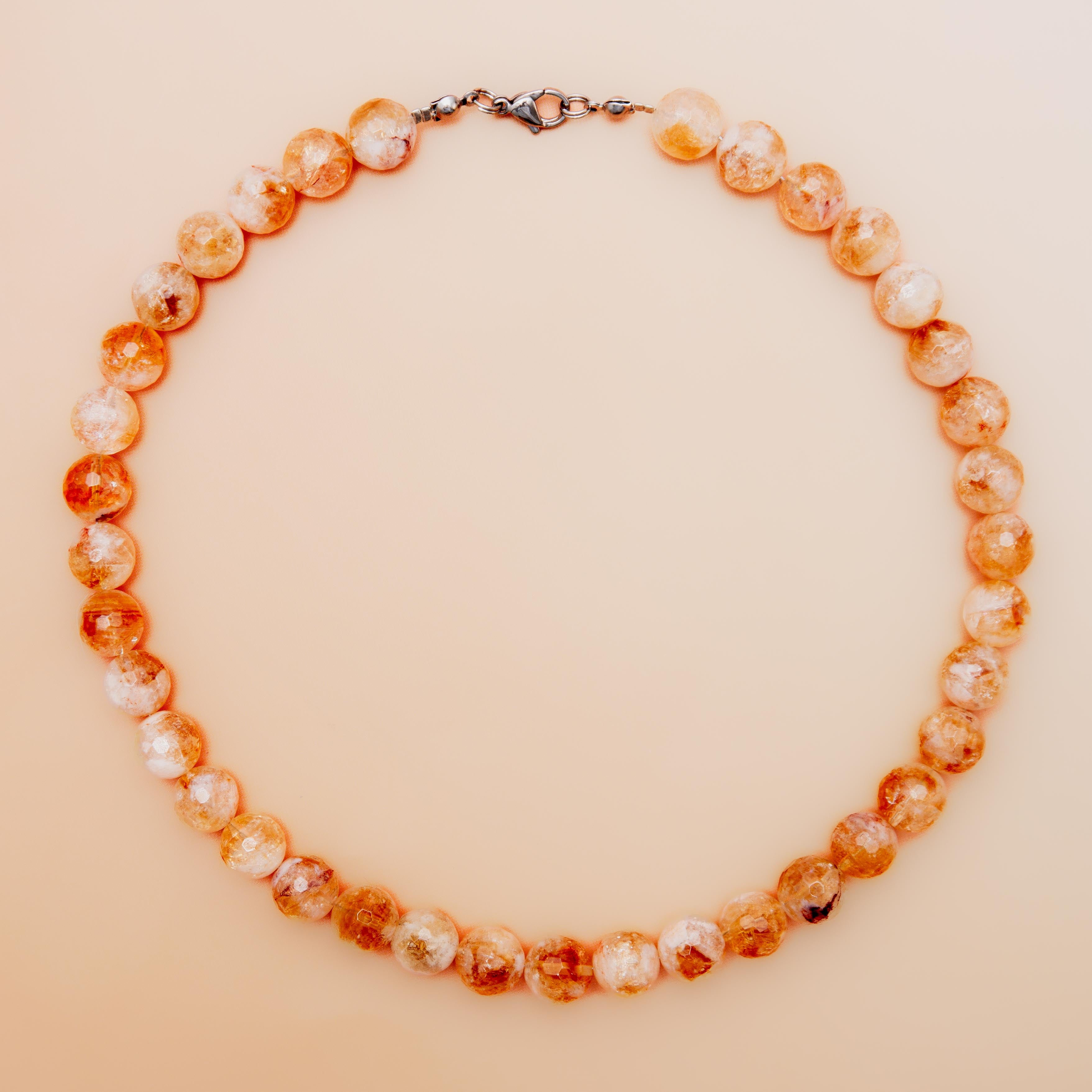 Citrine Necklace - 42cm/10mm (Facet)
