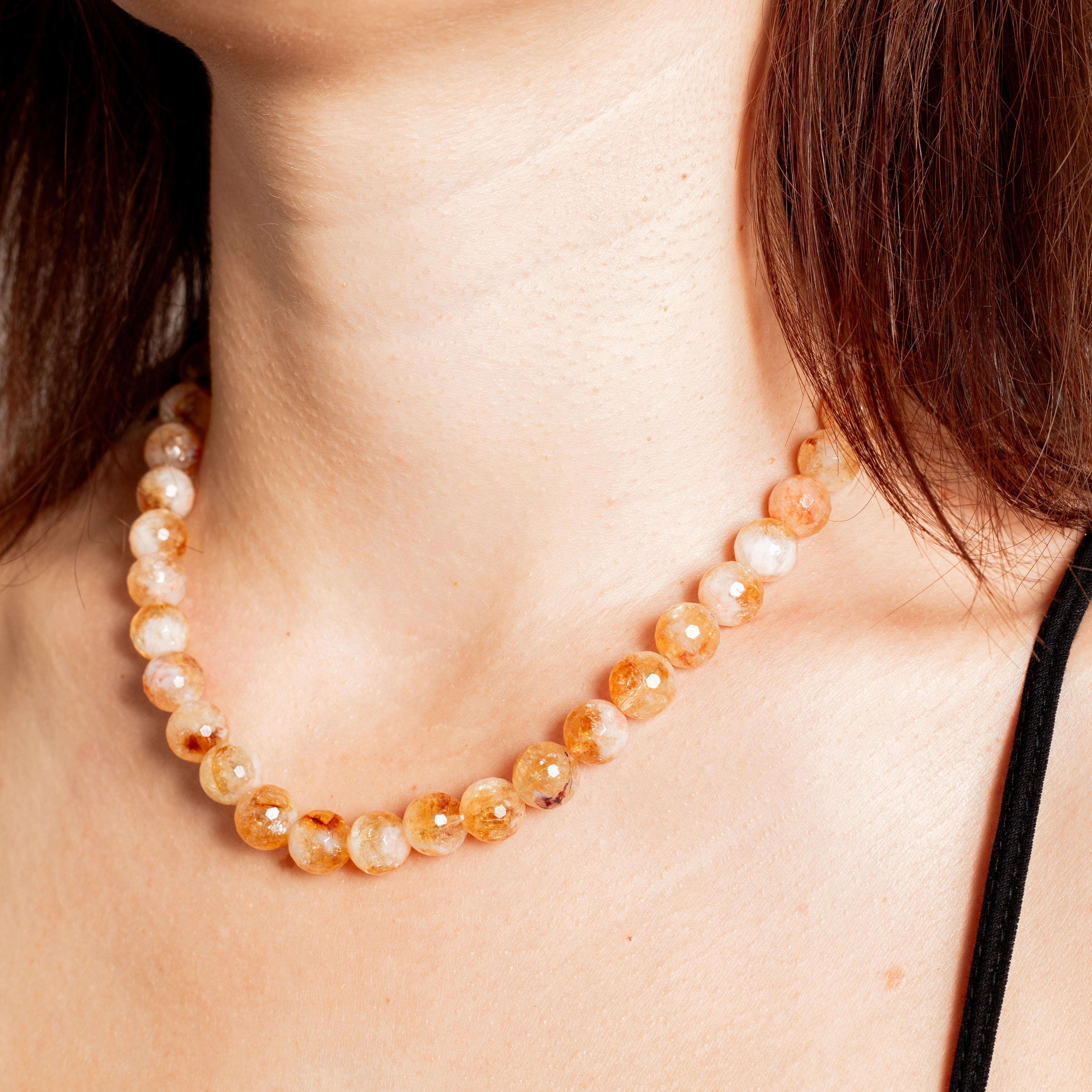 Citrine Necklace - 42cm/10mm (Facet)
