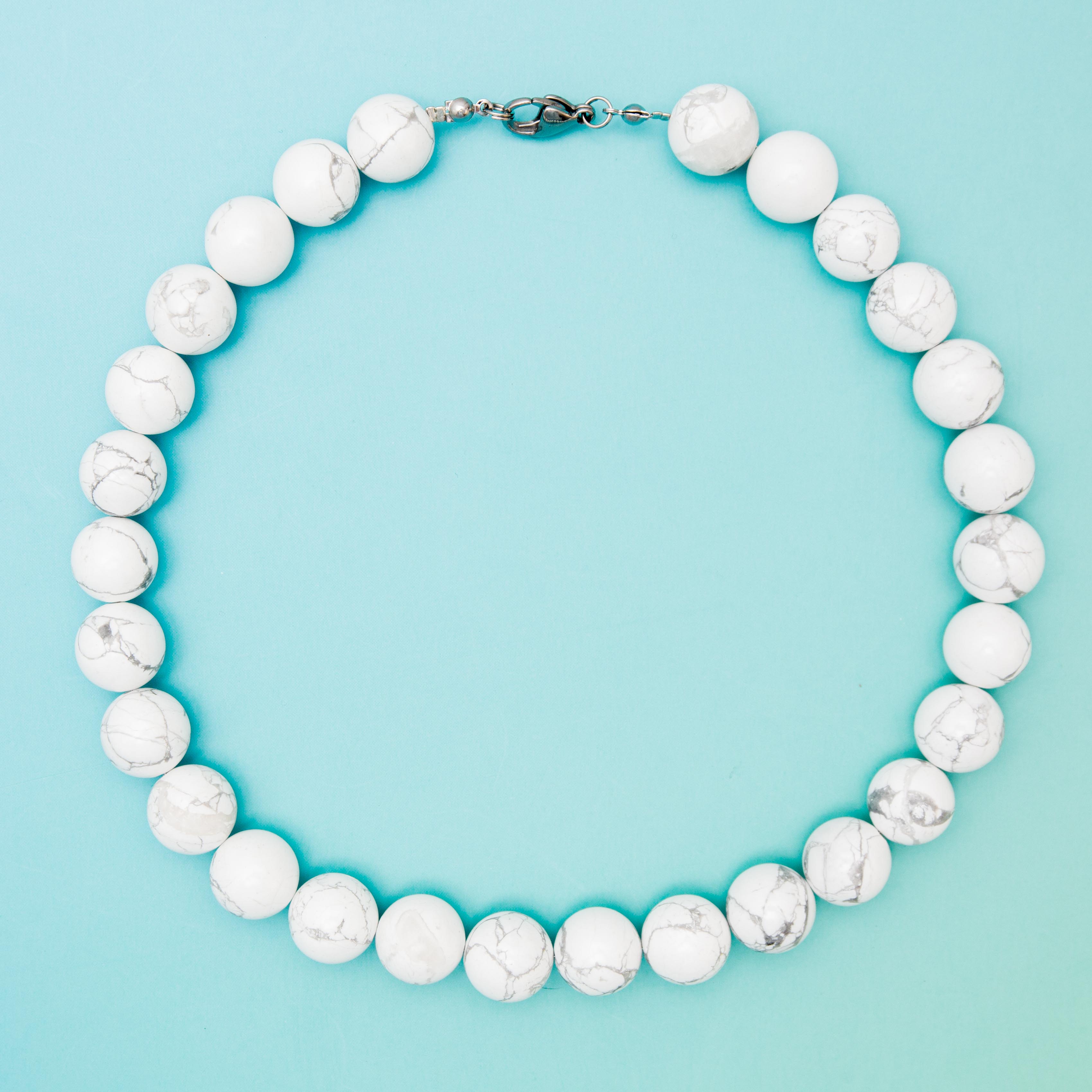 Howlite Necklace - 42cm/12mm