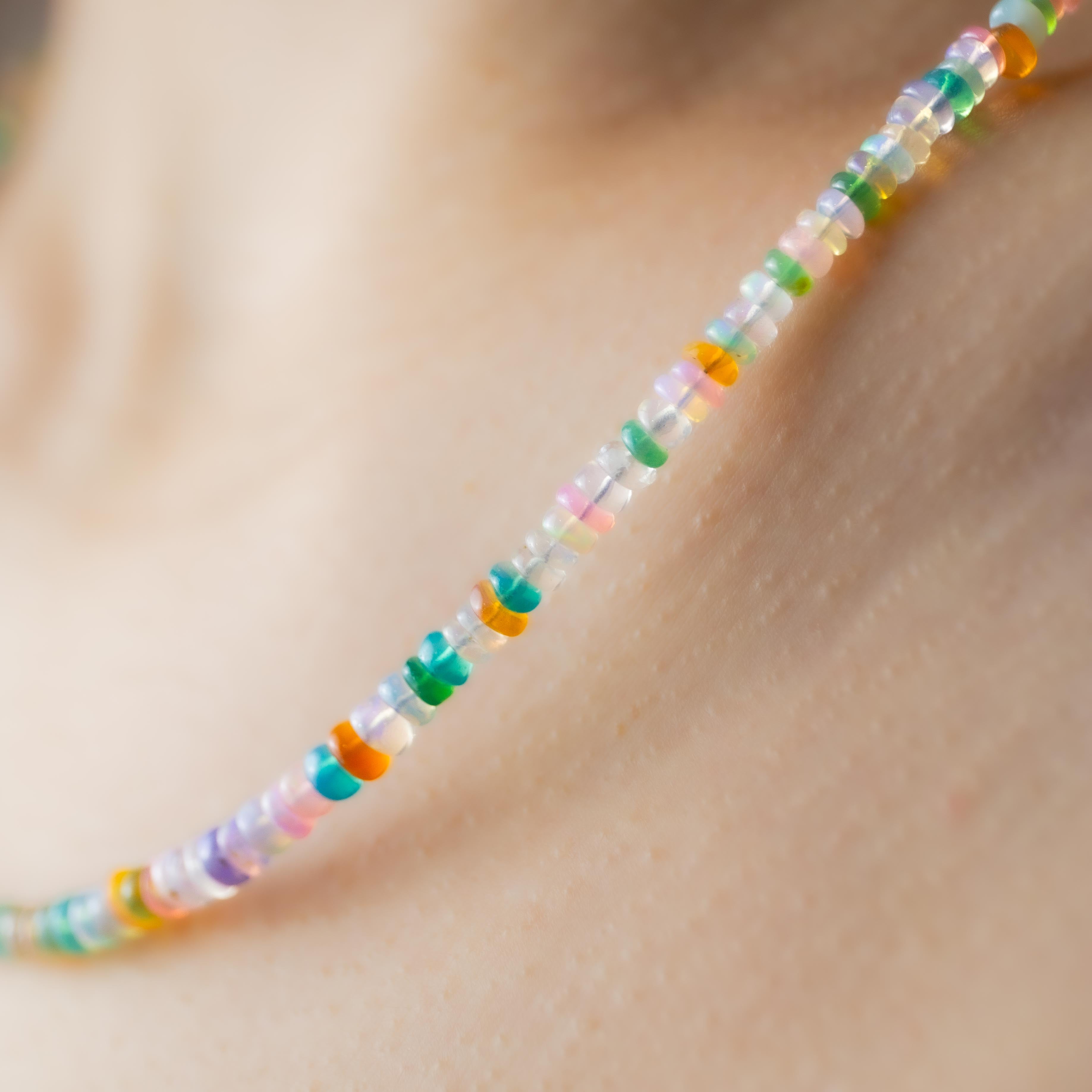 Noble Opal Necklace - 47cm/3-4mm (coloured)