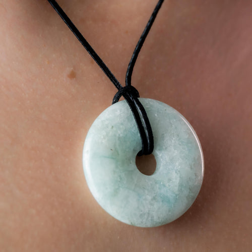 Amazonite Donut Pendant - 4cm