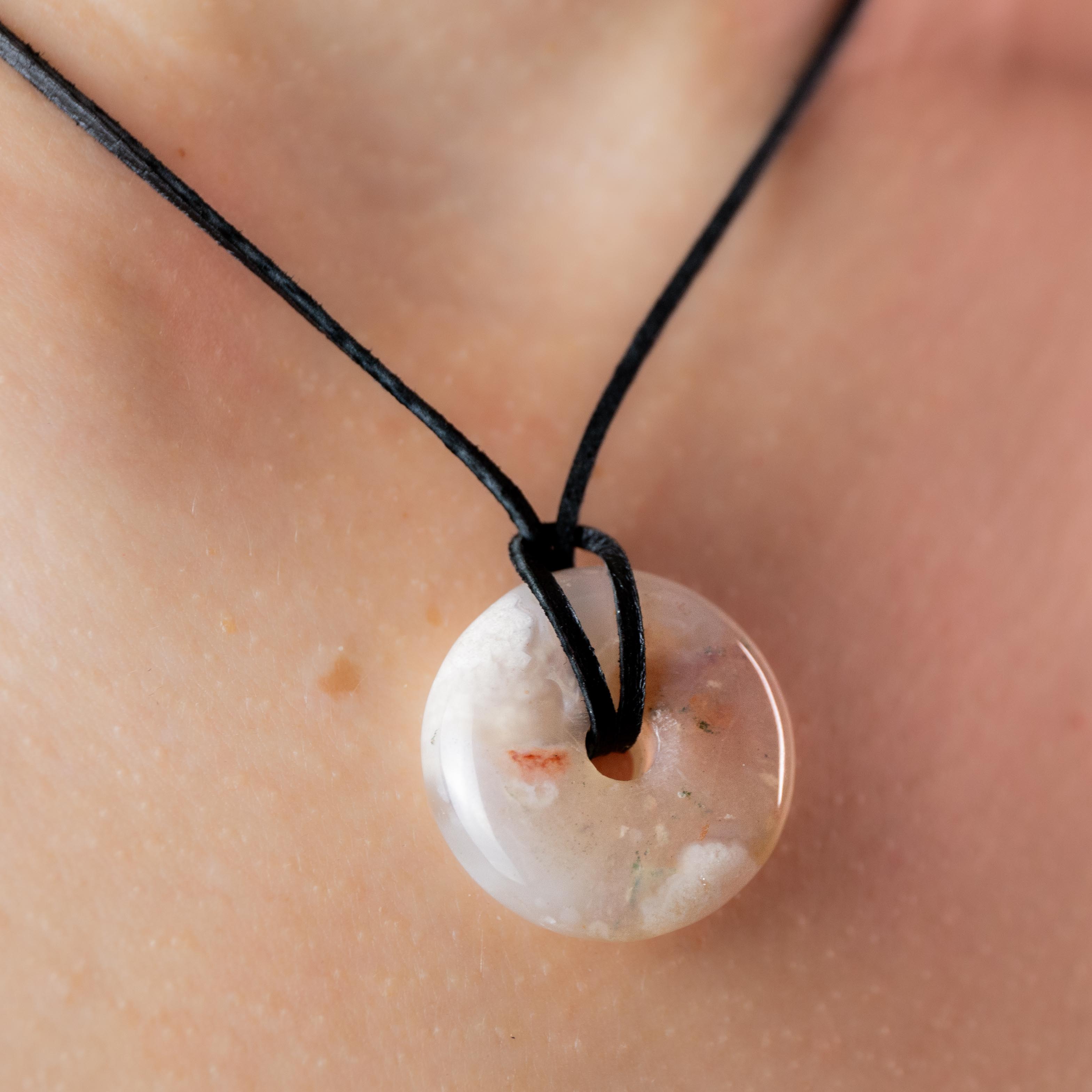 Sakura Agate Donut Pendant - 2.5cm