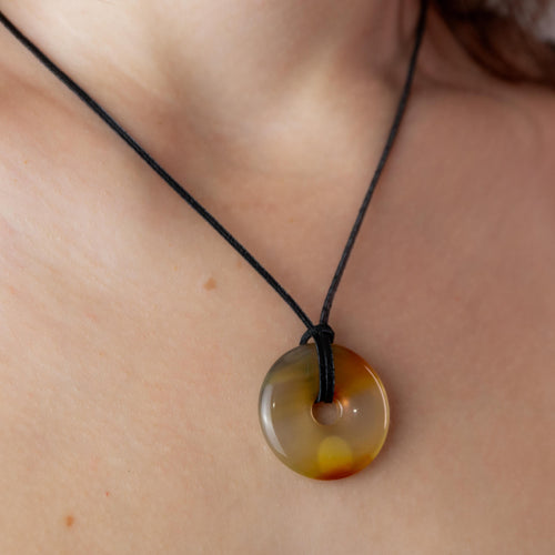 Agate Donut Pendant - 3cm