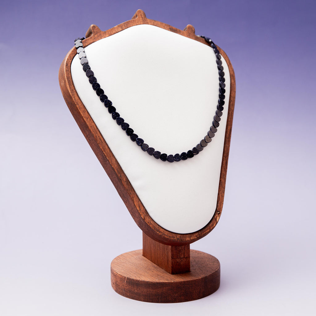 Blue Goldfluss Heart Necklace - 40cm