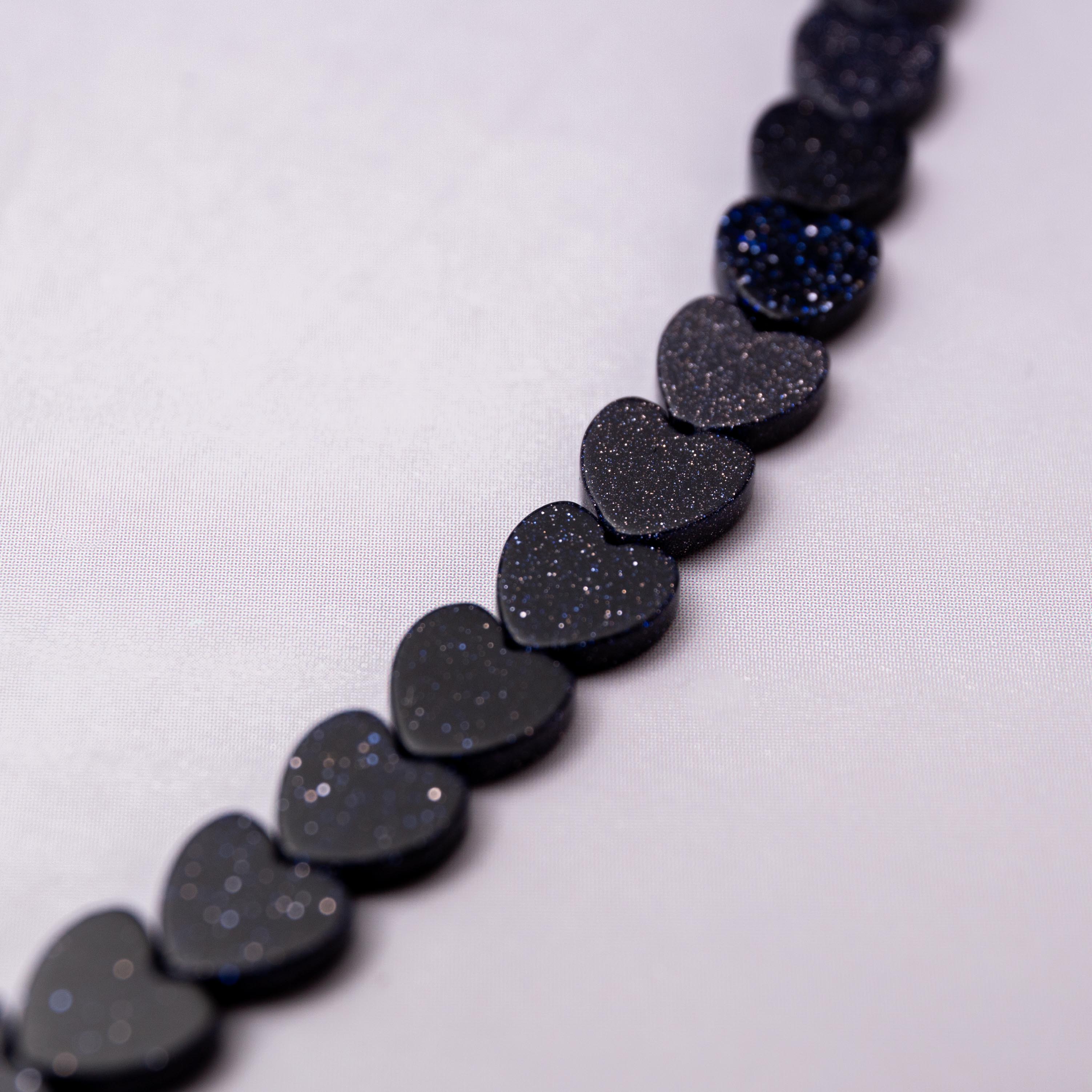 Blue Goldfluss Heart Necklace - 40cm