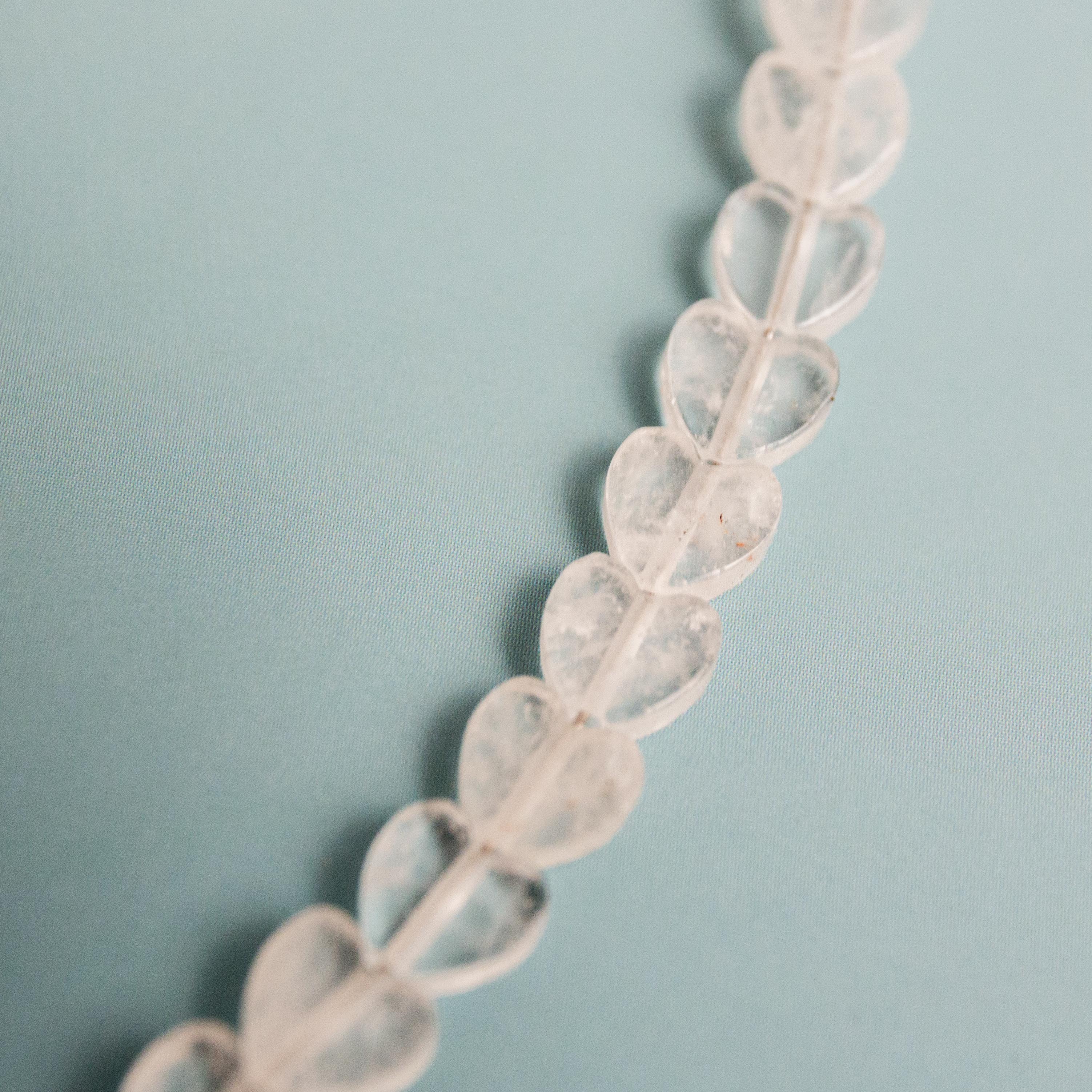 Clear Quartz Heart Necklace - 40cm