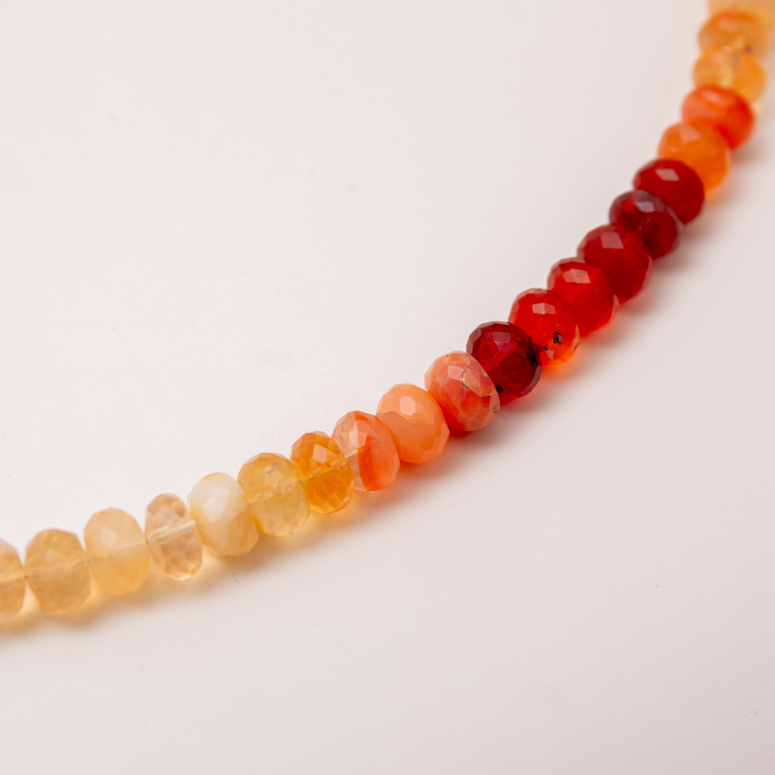 Fire Opal Necklace - 6mm/43-48cm (Facet)
