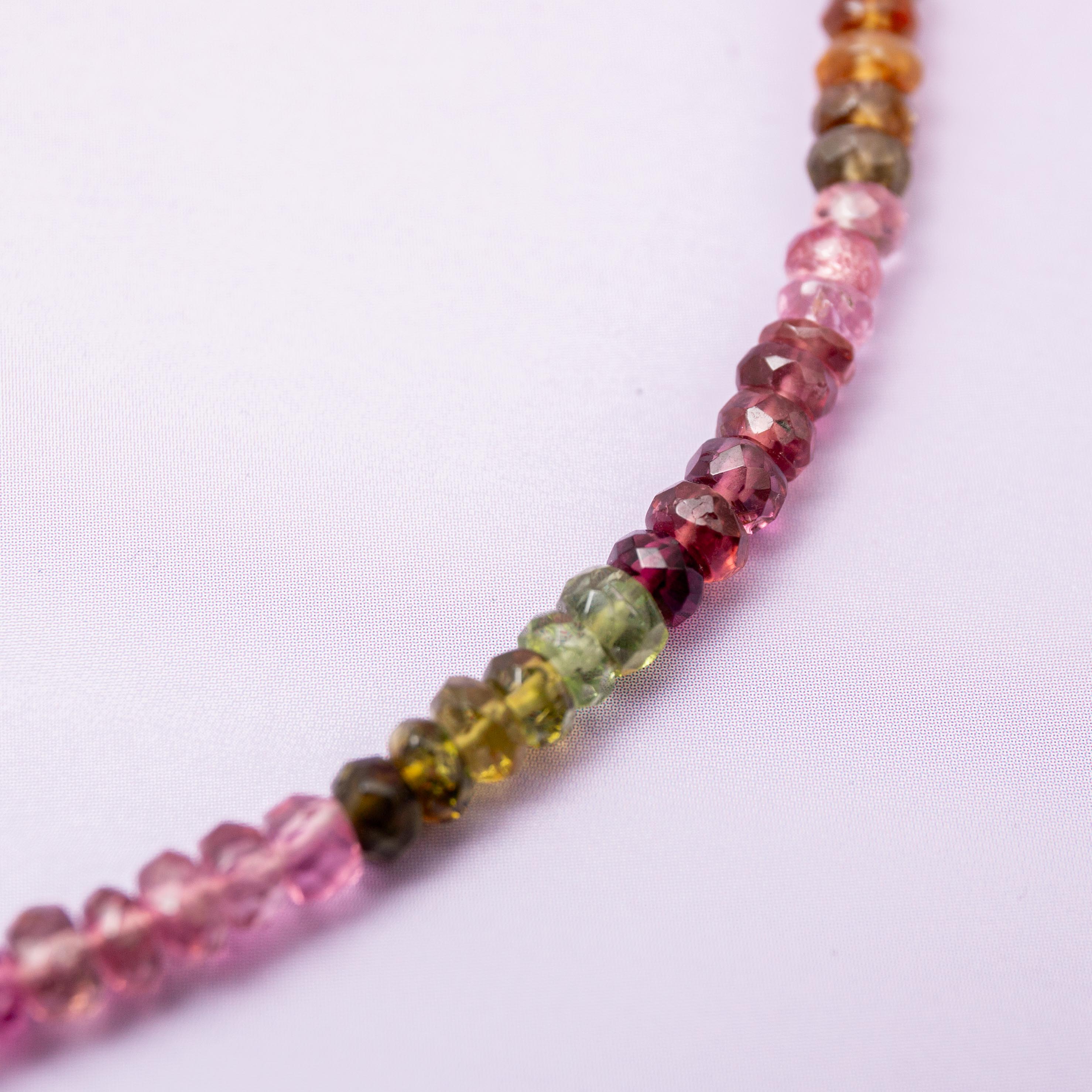 Multicolor Tourmaline Necklace - 4mm/42cm (Facet)