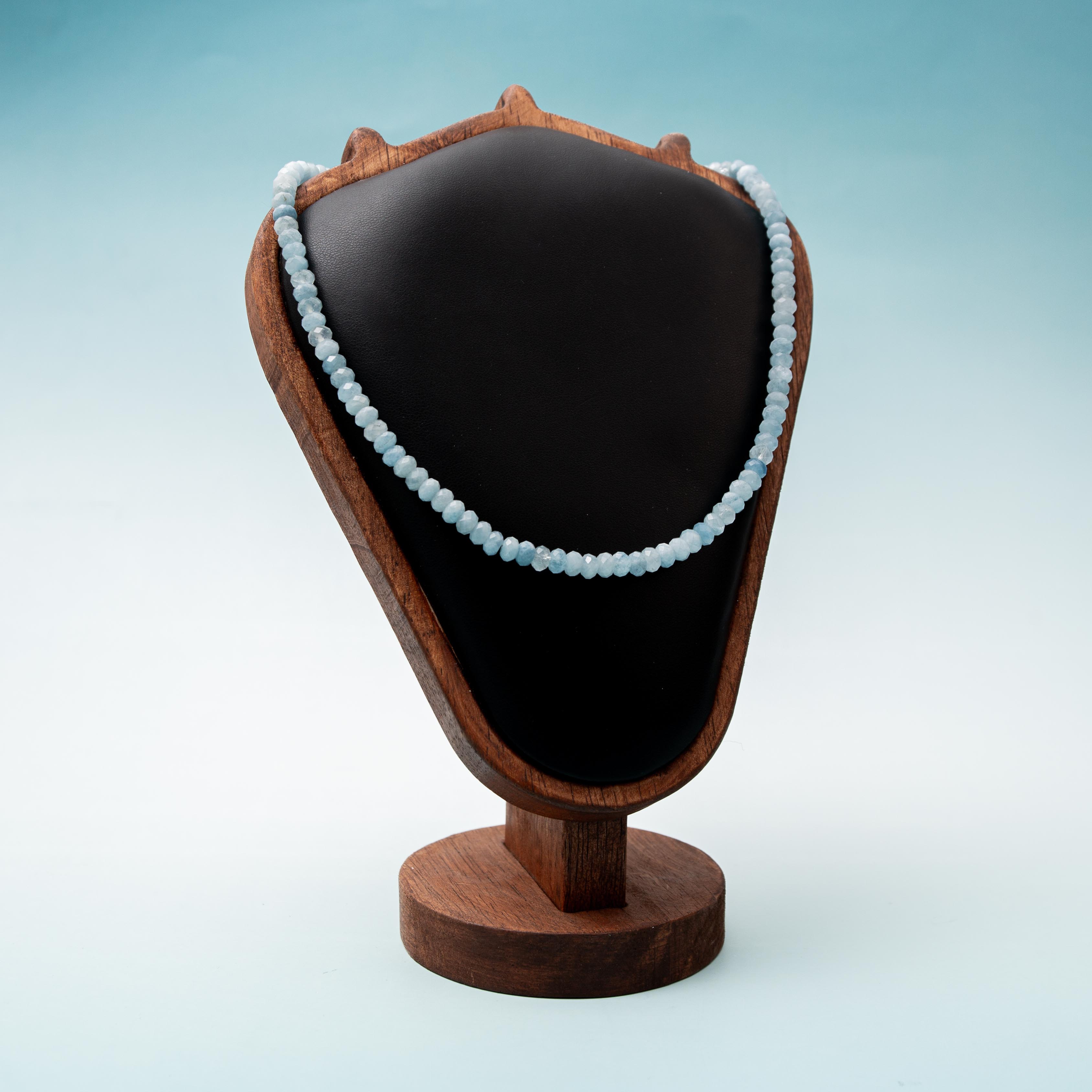 Aquamarine Necklace - 6mm/44cm (Facet)