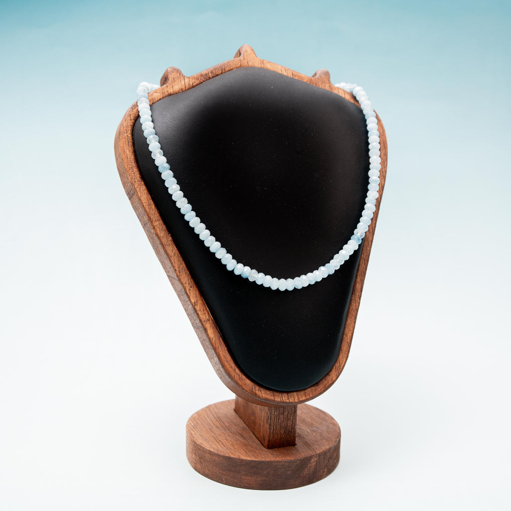 Aquamarine Necklace (Facet) - 4 mm 43,5 cm