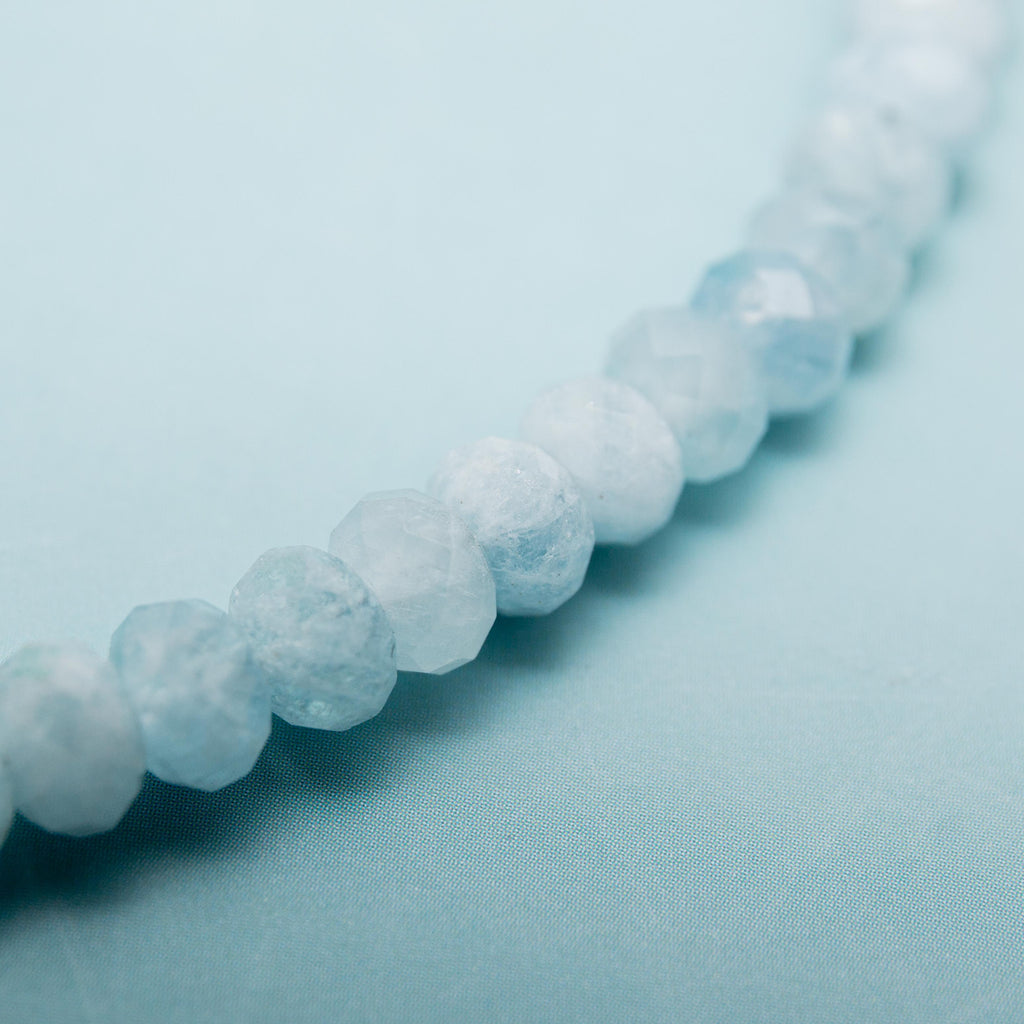 Aquamarine Necklace (Facet) - 4 mm 43,5 cm