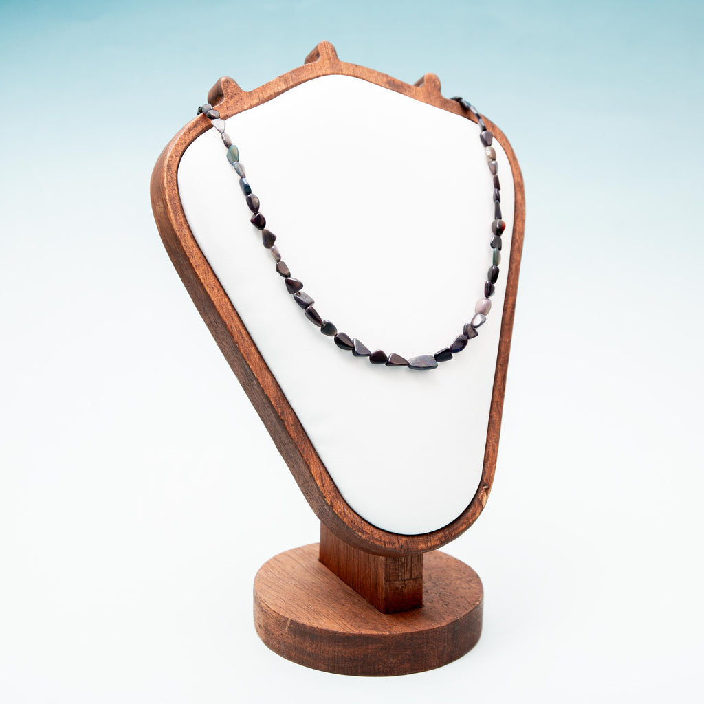 Black Opal Necklace - 7mm 56.5cm